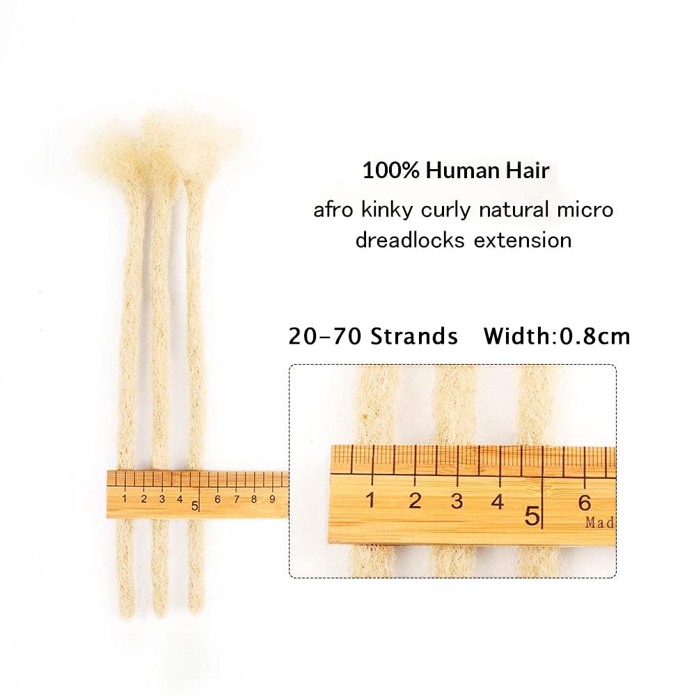 Teresa 0.8cm & 0.6cm & 0.4cm & 0.2cm Width 6-18 Inch 10, 20, 40, 70, 100 strands 100% Human Hair Dreadlock Extensions Men/Women,Full Handmade Permanent Human Loc Extensions Bundles(0.8cm,6 Inch)