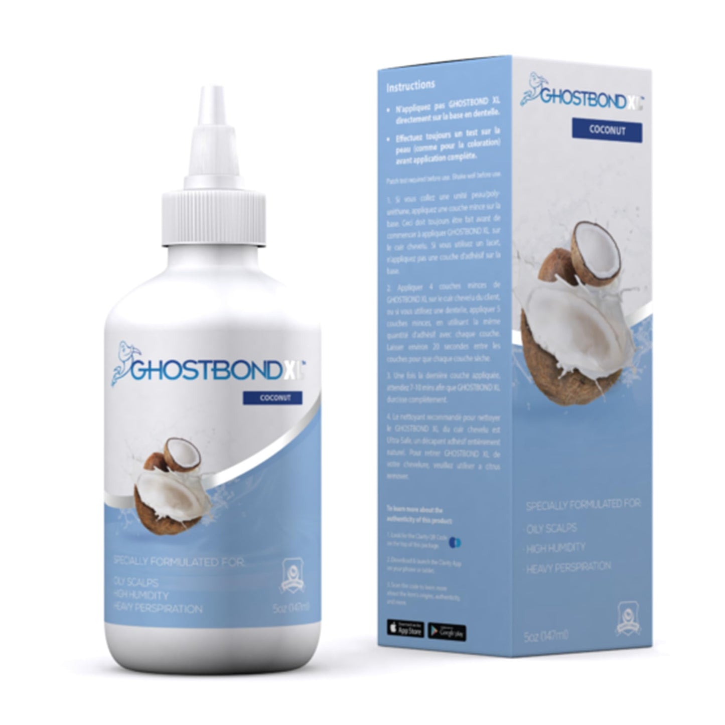 GHOSTBOND XL Hair Replacement Adhesive - 1.3oz - Invisible Bonding Wig Glue: Extra Moisture Control - Water & Oil-Resistant, Light Hold for Poly and Lace Hairpiece, Wig, Toupee Systems, (Peach)