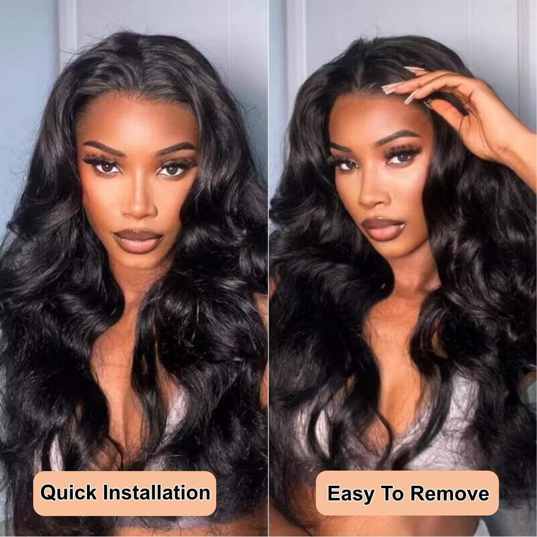 UNICE V Part Wigs Human Hair Body Wave Upgrade Glueless Human Hair V-Part Clip in Wigs No Leave Out, No Glue, No Sew-in, Beginner Friendly 18 inch