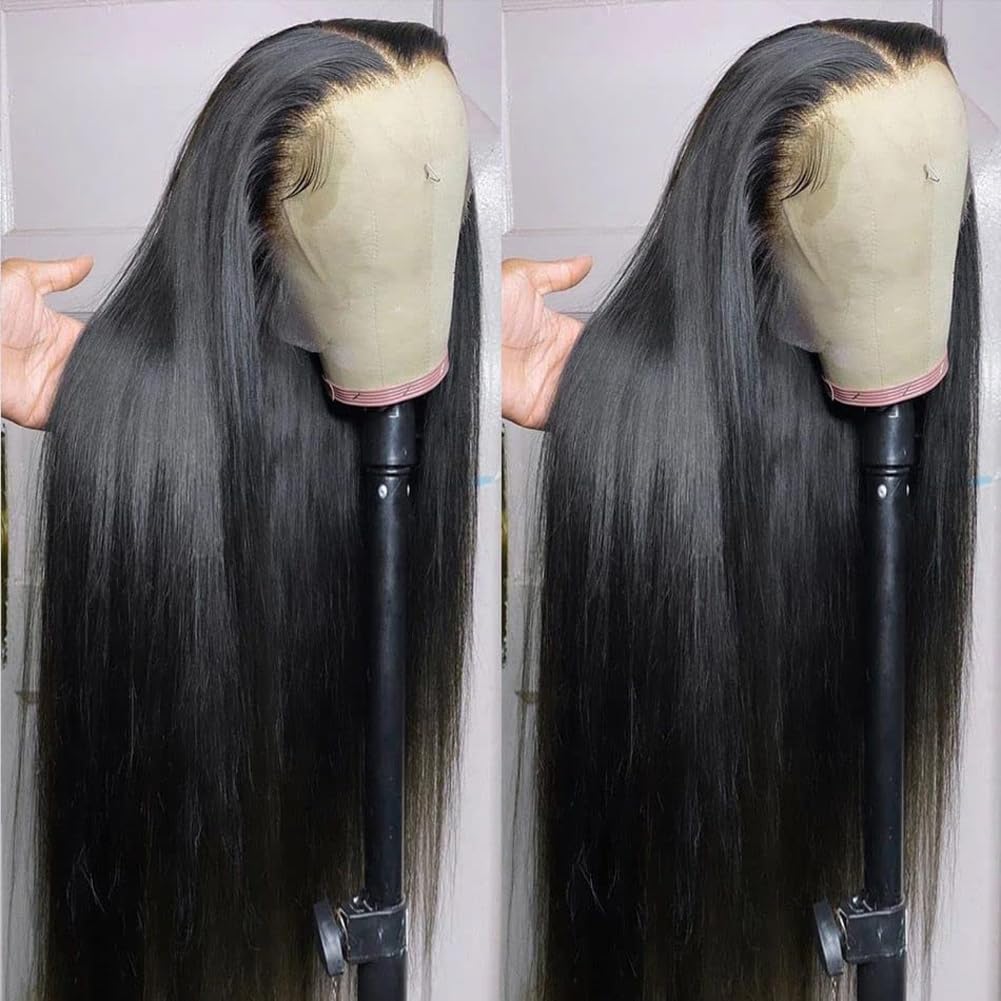 Water Wave 4x4 Lace Front Wigs Human Hair Pre Plucked, 180% Density Brazilian Virgin Wet and Wavy Wigs for Women Curly Wig with Baby Hair Natural Color 24 Inch