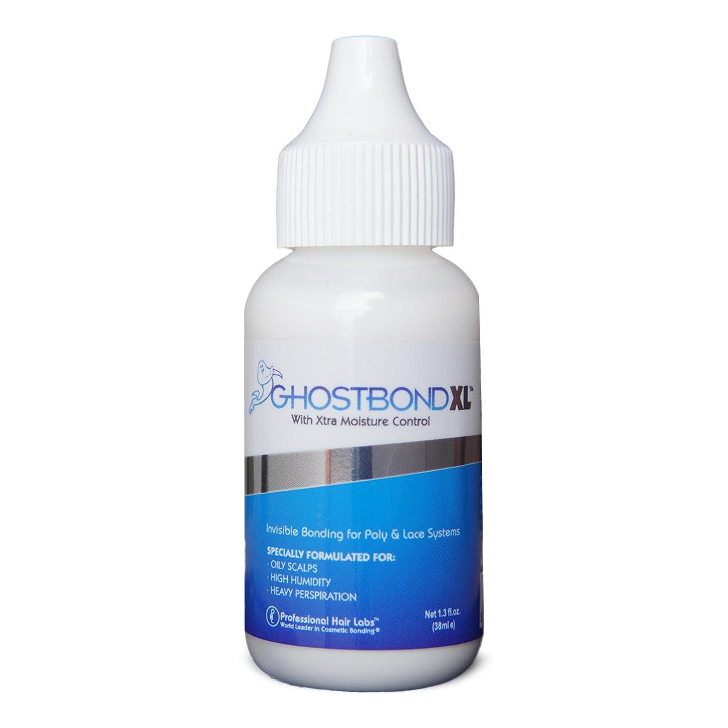 GHOSTBOND XL Hair Replacement Adhesive - 1.3oz - Invisible Bonding Wig Glue: Extra Moisture Control - Water & Oil-Resistant, Light Hold for Poly and Lace Hairpiece, Wig, Toupee Systems, (Peach)