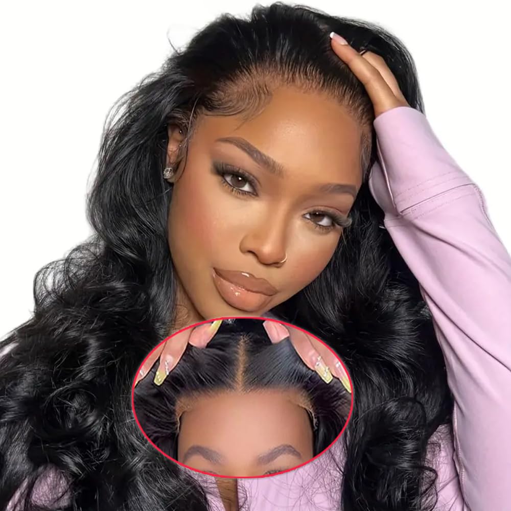 28 Inch 13x6 Lace Front Wigs Human Hair Pre Plucked Body Wave HD Lace Front Wigs Human Hair 180% Density Frontal Glueless Wigs Human Hair with Baby Hair