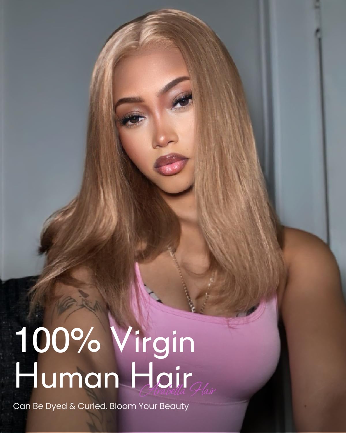 Arabella 613 Lace Front Wig Human Hair 300g-315g 13x4 Blonde Lace Front Wigs Human Hair 210% Density Body Wave 613 Frontal Wig Pre Plucked With Baby Hair (30inch, 613 13X4 body wave wig)