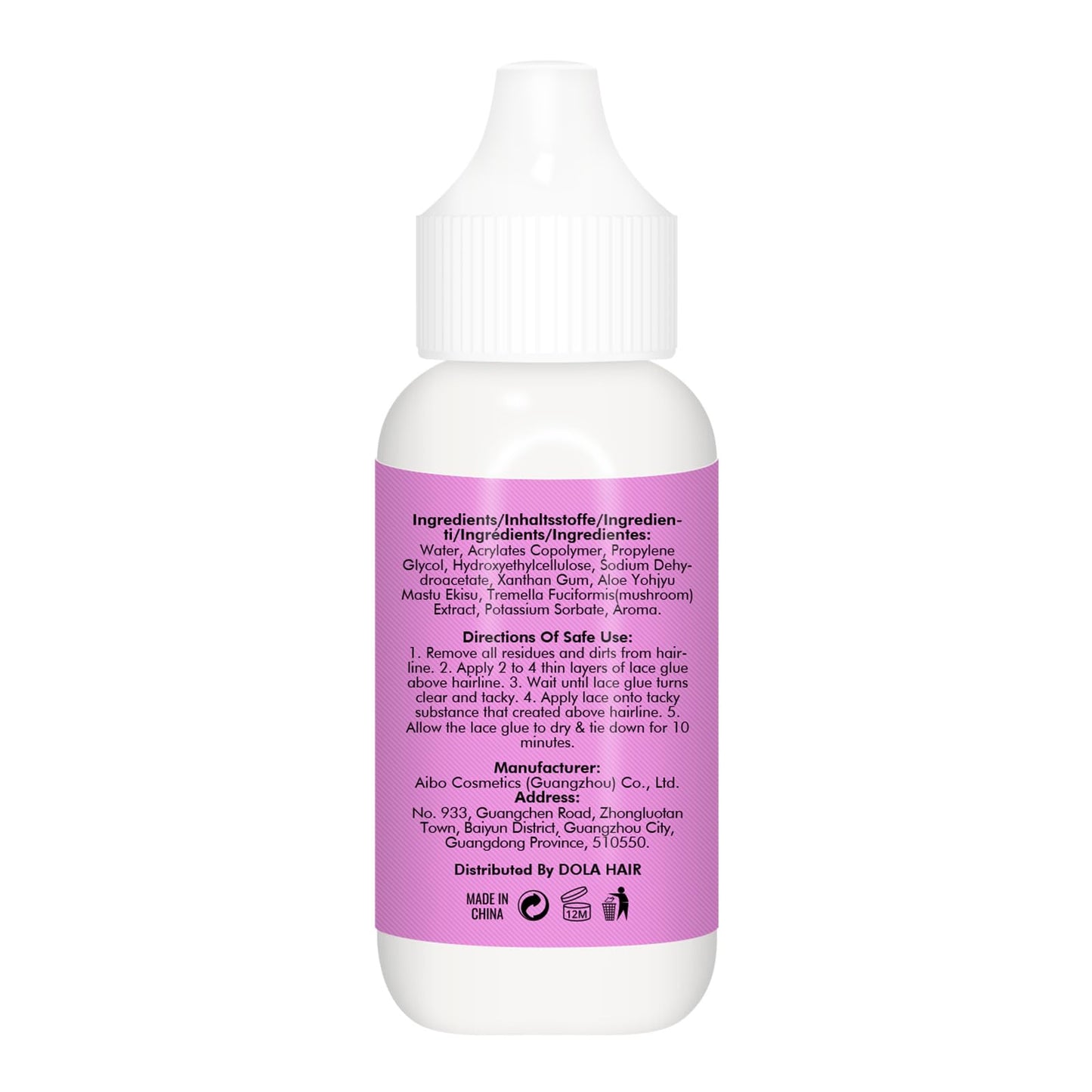 Dolahair Extreme Hold Lace Glue for Wigs, Waterproof, Invisible Bonding, 1.3 Ounce