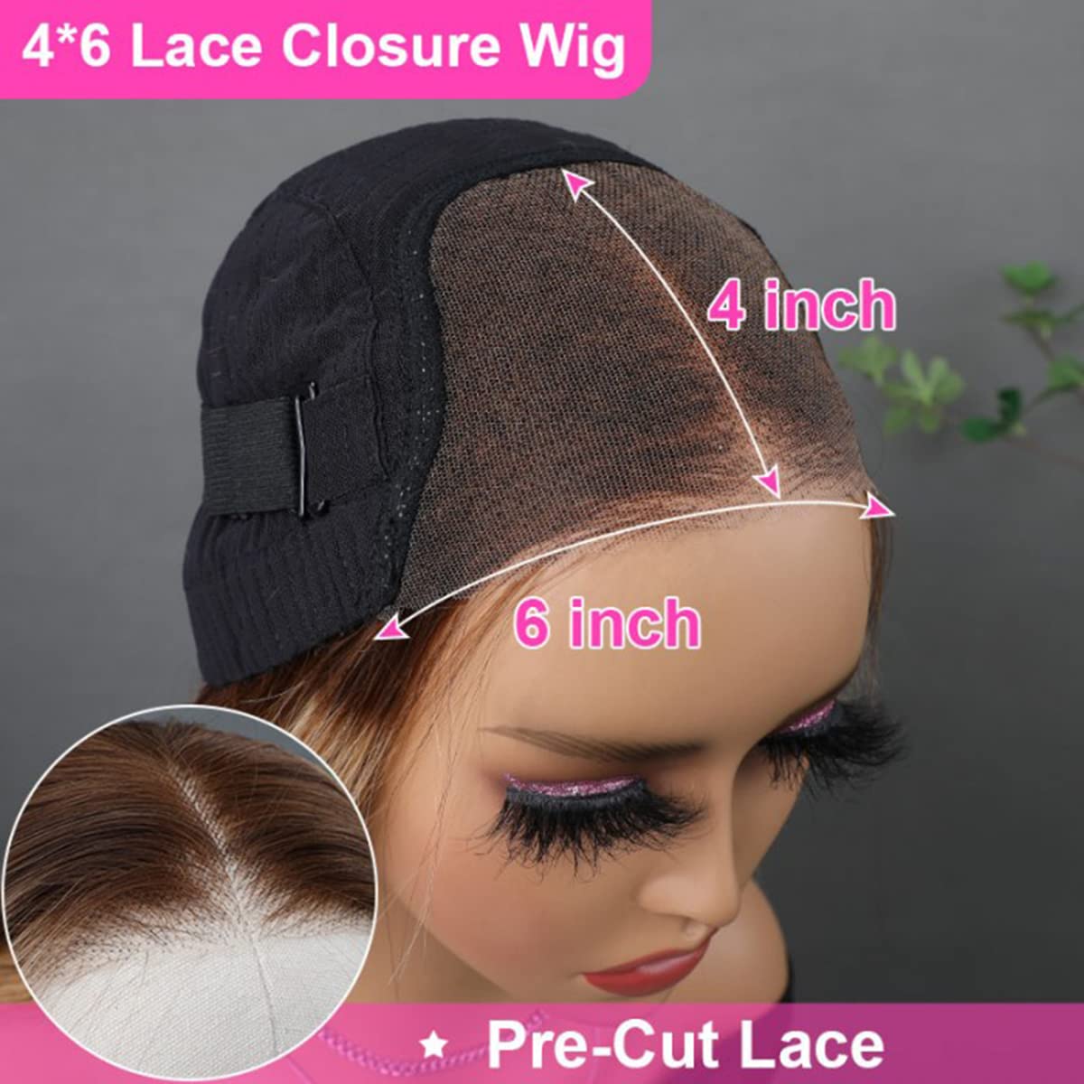ISEE Wear & Go Glueless Wig Highlight Brown Wigs Silky Straight Pre-plucked 4x6 HD Transparent 4/27 Honey Blonde Lace Frontal Wigs 180% Density Colored Straight Human Hair Wigs for Women 28 Inch