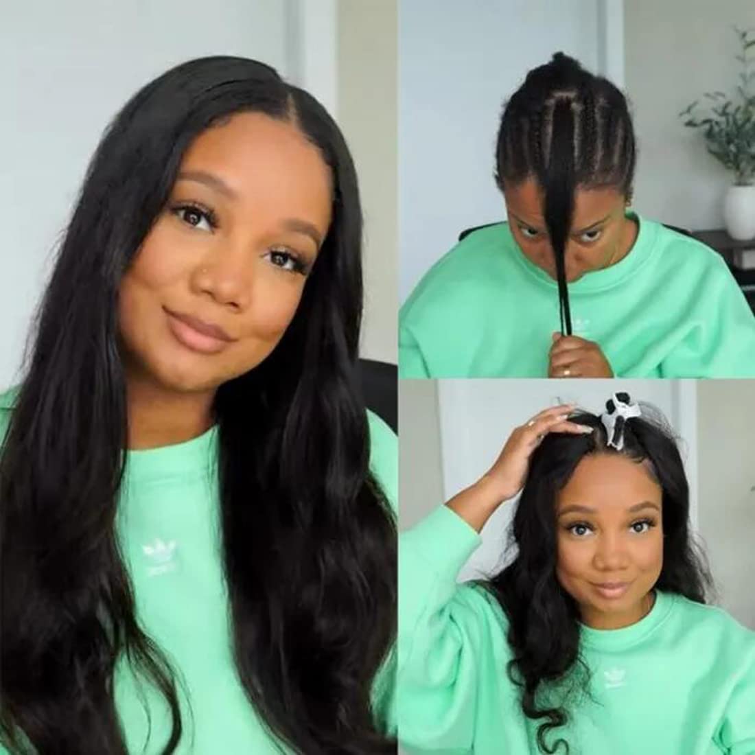 UNICE V Part Wigs Human Hair Body Wave Upgrade Glueless Human Hair V-Part Clip in Wigs No Leave Out, No Glue, No Sew-in, Beginner Friendly 18 inch