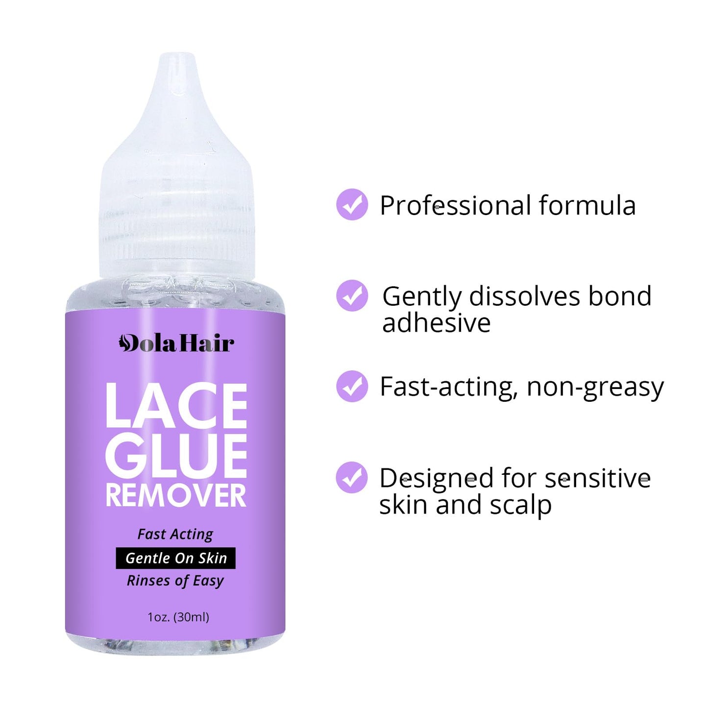Dolahair Extreme Hold Lace Glue for Wigs, Waterproof, Invisible Bonding, 1.3 Ounce