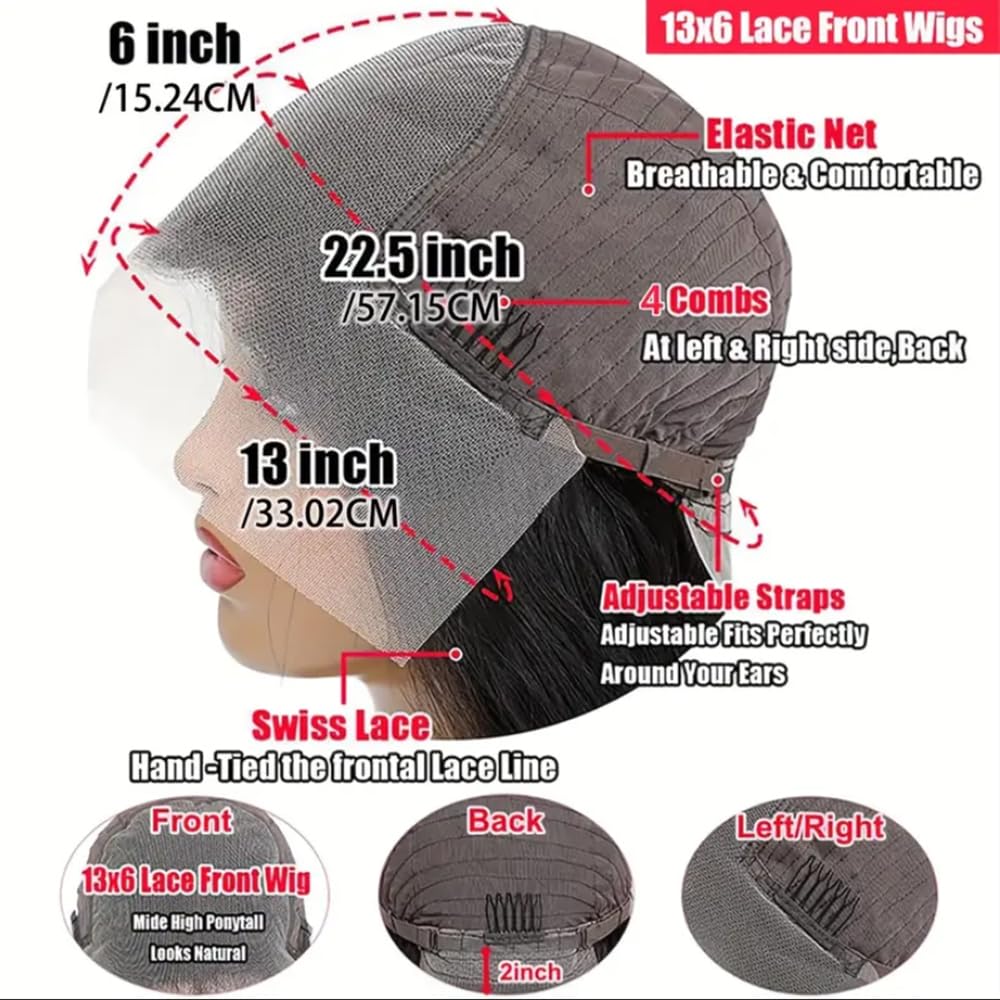 28 Inch 13x6 Lace Front Wigs Human Hair Pre Plucked Body Wave HD Lace Front Wigs Human Hair 180% Density Frontal Glueless Wigs Human Hair with Baby Hair
