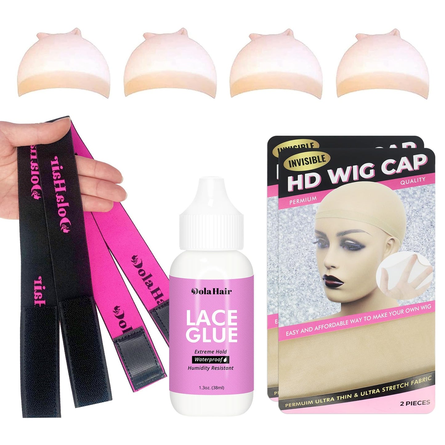 Dolahair Extreme Hold Lace Glue for Wigs, Waterproof, Invisible Bonding, 1.3 Ounce