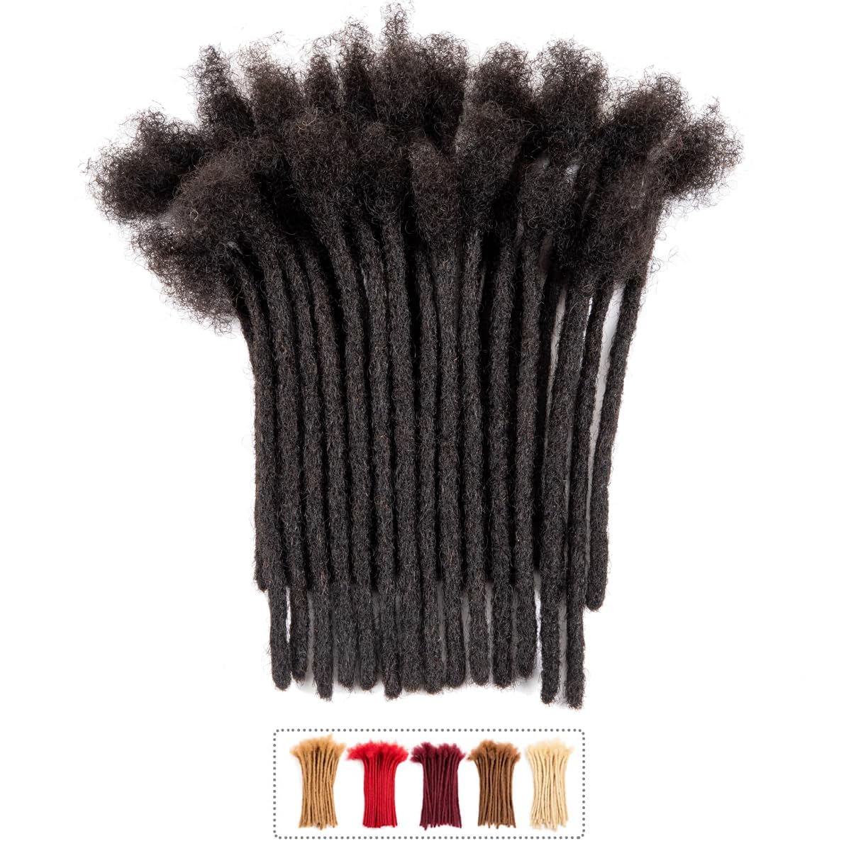 Teresa 0.8cm & 0.6cm & 0.4cm & 0.2cm Width 6-18 Inch 10, 20, 40, 70, 100 strands 100% Human Hair Dreadlock Extensions Men/Women,Full Handmade Permanent Human Loc Extensions Bundles(0.8cm,6 Inch)