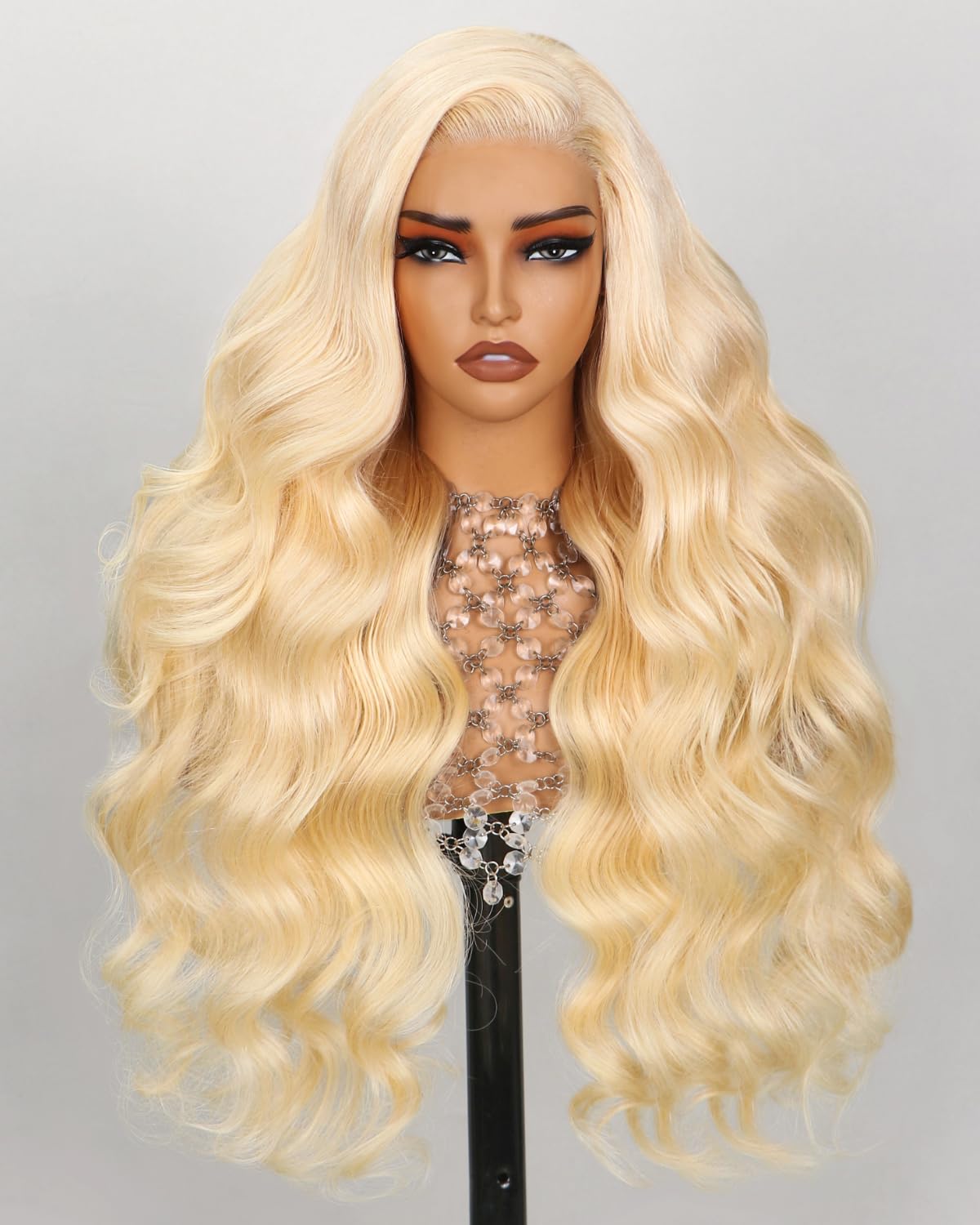 Arabella 613 Lace Front Wig Human Hair 300g-315g 13x4 Blonde Lace Front Wigs Human Hair 210% Density Body Wave 613 Frontal Wig Pre Plucked With Baby Hair (30inch, 613 13X4 body wave wig)