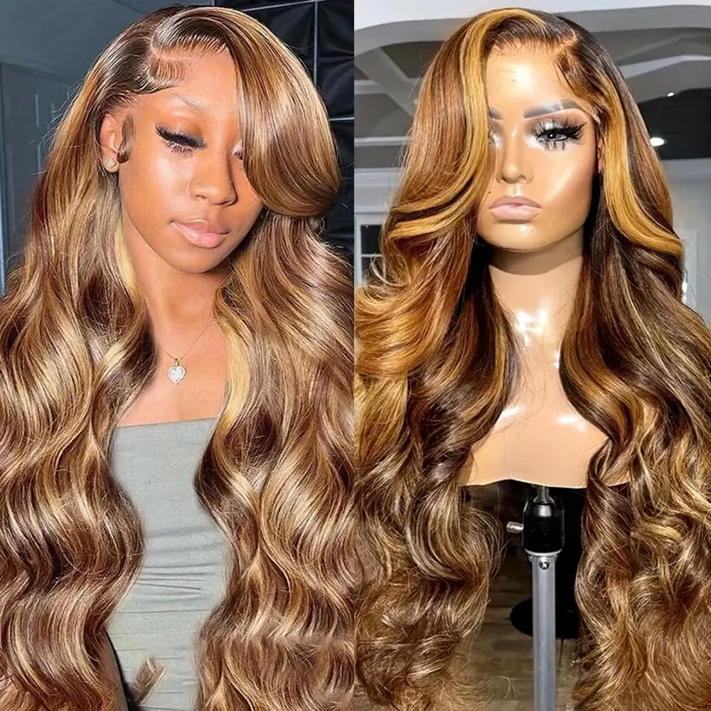 28 Inch 13x6 Lace Front Wigs Human Hair Pre Plucked Body Wave HD Lace Front Wigs Human Hair 180% Density Frontal Glueless Wigs Human Hair with Baby Hair