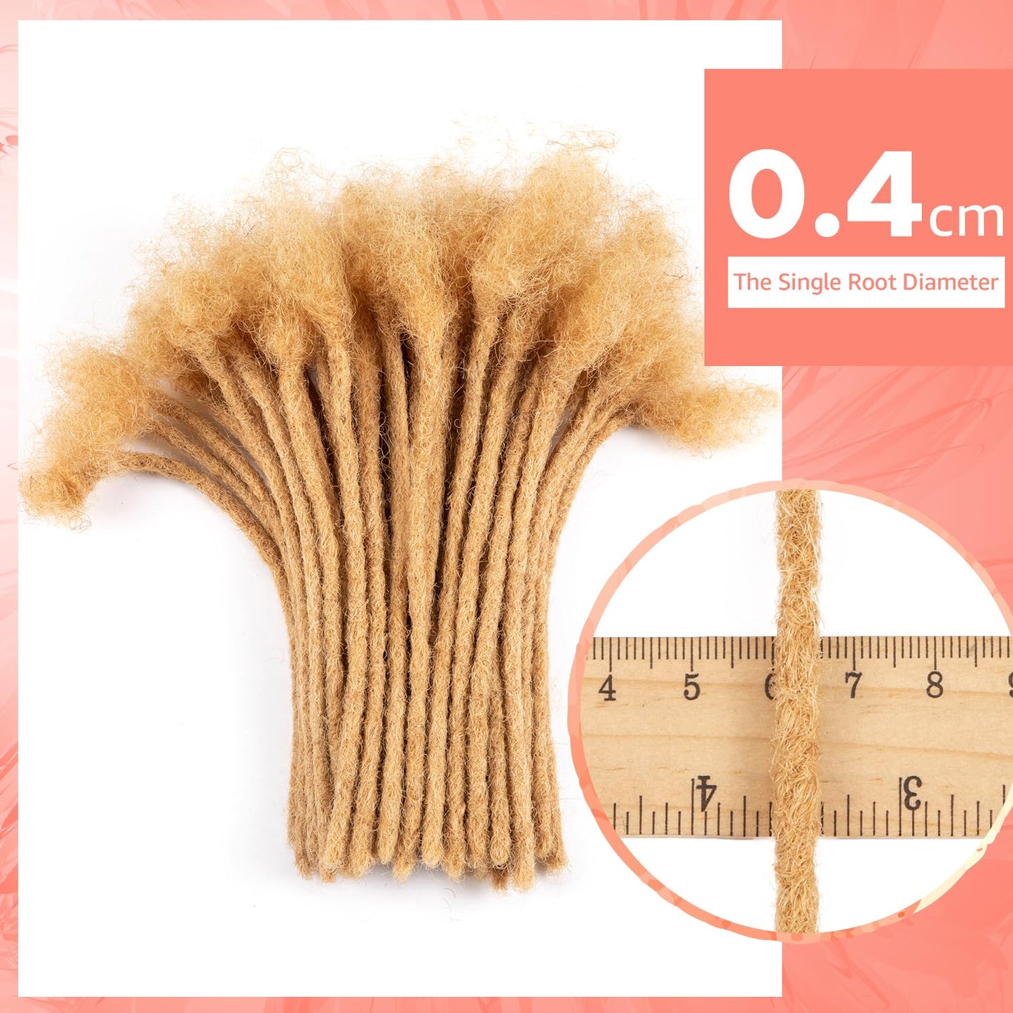 Teresa 0.8cm & 0.6cm & 0.4cm & 0.2cm Width 6-18 Inch 10, 20, 40, 70, 100 strands 100% Human Hair Dreadlock Extensions Men/Women,Full Handmade Permanent Human Loc Extensions Bundles(0.8cm,6 Inch)