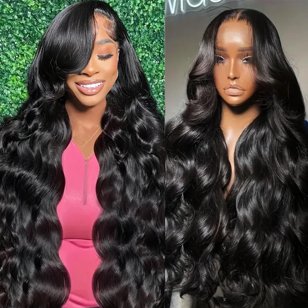 28 Inch 13x6 Lace Front Wigs Human Hair Pre Plucked Body Wave HD Lace Front Wigs Human Hair 180% Density Frontal Glueless Wigs Human Hair with Baby Hair