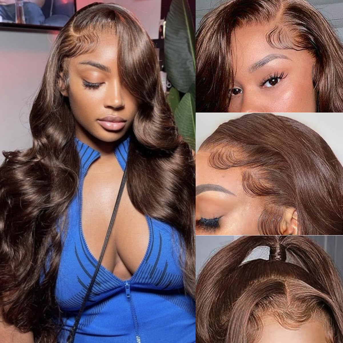 P4/350 Body Wave Lace Front Wigs Human Hair Brown Ginger Colored Wigs 13x4 HD Lace Frontal Highlight Ombre Wig Human Hair 180% Density P4/350 Colored Wigs Human Hair for Black Women 22Inch