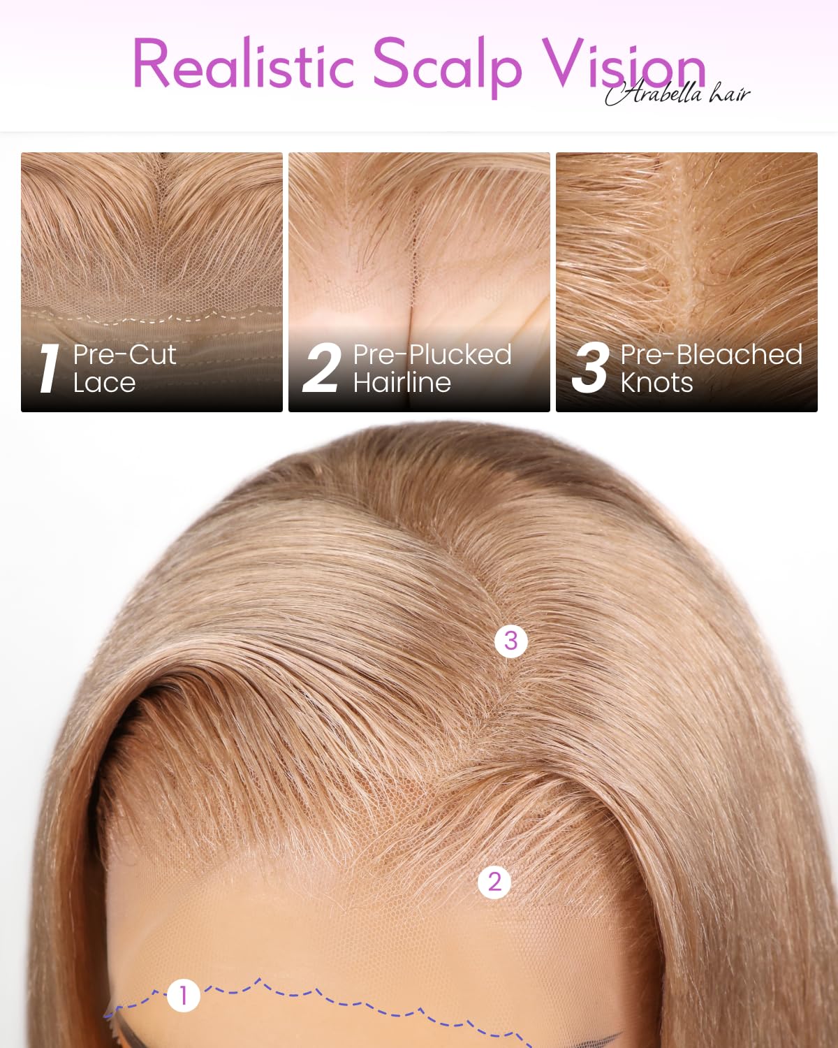 Arabella 613 Lace Front Wig Human Hair 300g-315g 13x4 Blonde Lace Front Wigs Human Hair 210% Density Body Wave 613 Frontal Wig Pre Plucked With Baby Hair (30inch, 613 13X4 body wave wig)