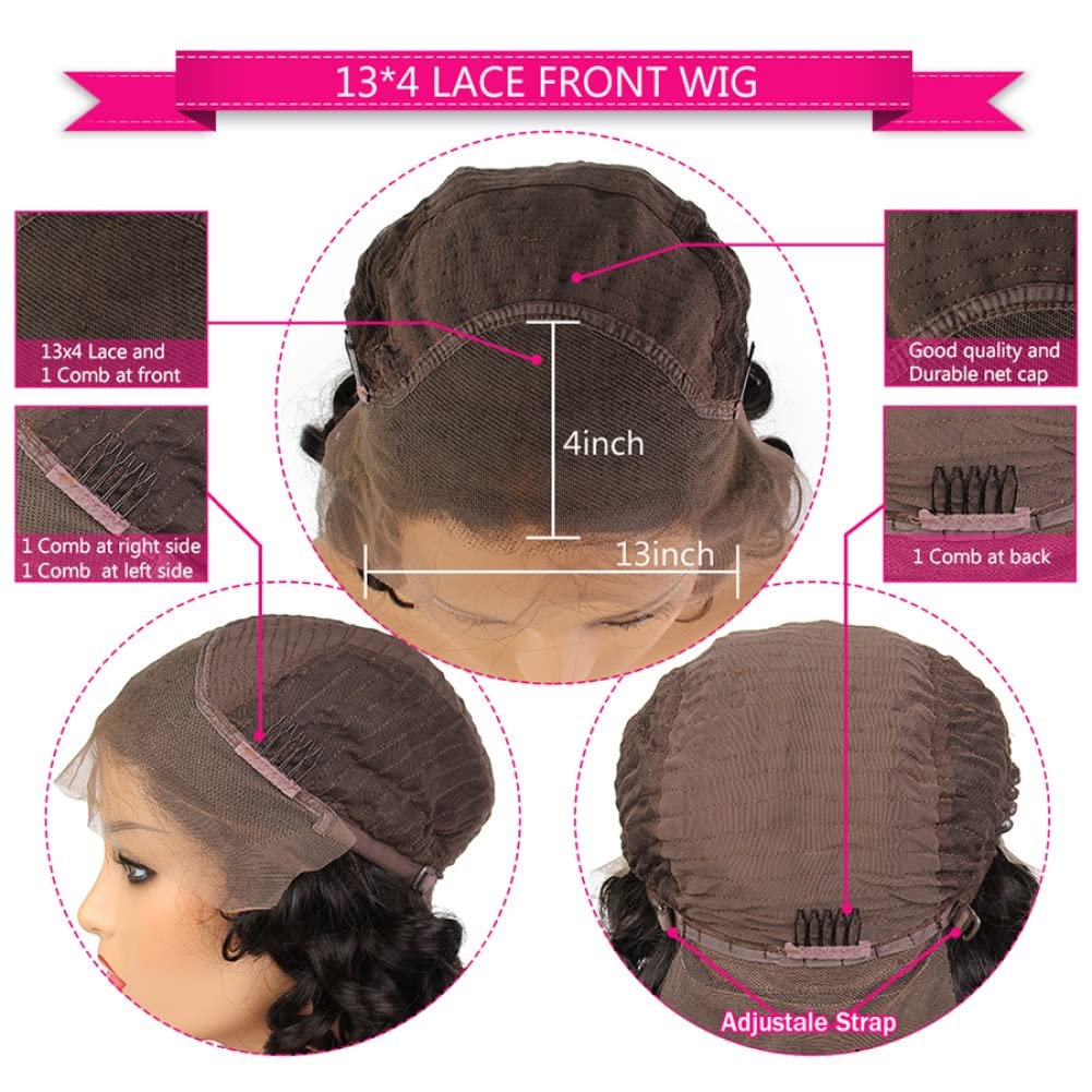 30 Inch Ombre Highlight Honey Blonde Lace Front Wig Human Hair Chocolate Brown Skunk Stripe Wig Human Hair Lace Front Body Wave 13x4 Transparent HD Lace Frontal Wigs for Women