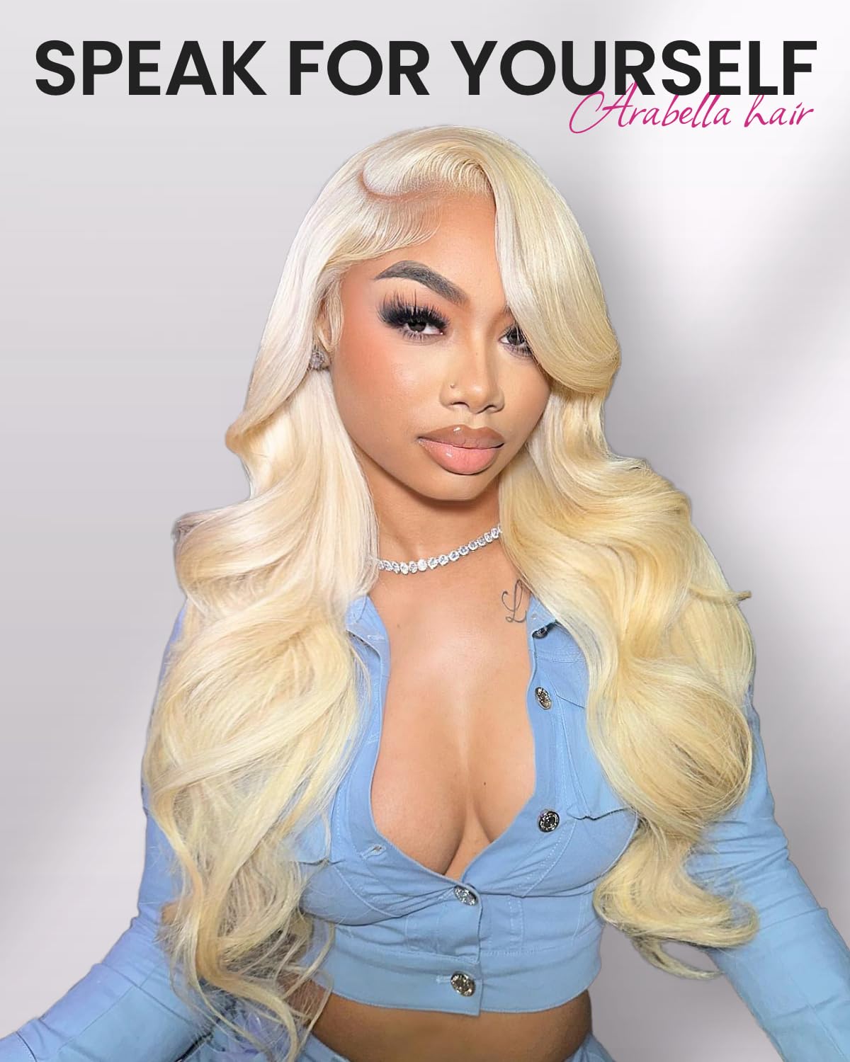Arabella 613 Lace Front Wig Human Hair 300g-315g 13x4 Blonde Lace Front Wigs Human Hair 210% Density Body Wave 613 Frontal Wig Pre Plucked With Baby Hair (30inch, 613 13X4 body wave wig)