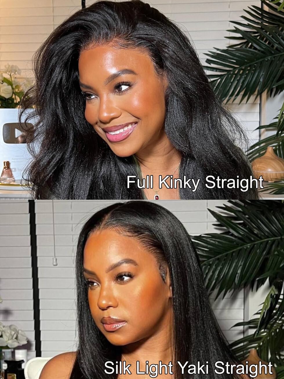 UNICE Kinky Straight V Part Wig Human Hair No Leave Out Glueless Upgrade U Part Wig Human Hair Clip in Wigs Beginner Friendly No-Sew In No Glue 20 inch