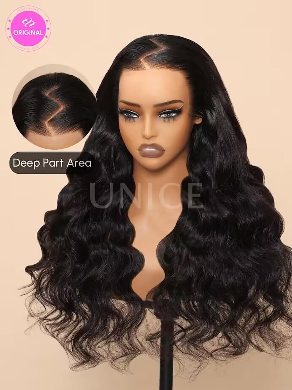 UNICE V Part Wigs Human Hair Body Wave Upgrade Glueless Human Hair V-Part Clip in Wigs No Leave Out, No Glue, No Sew-in, Beginner Friendly 18 inch