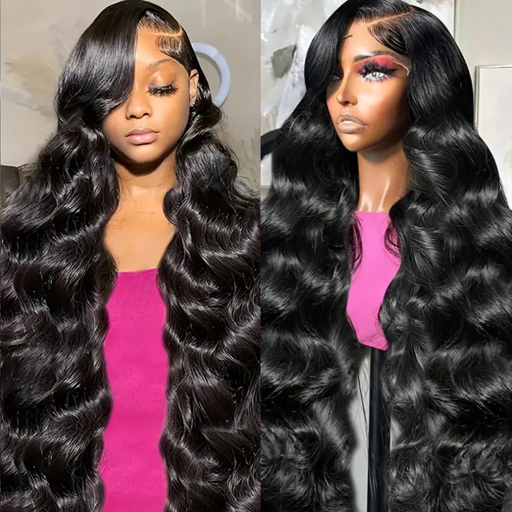 28 Inch 13x6 Lace Front Wigs Human Hair Pre Plucked Body Wave HD Lace Front Wigs Human Hair 180% Density Frontal Glueless Wigs Human Hair with Baby Hair