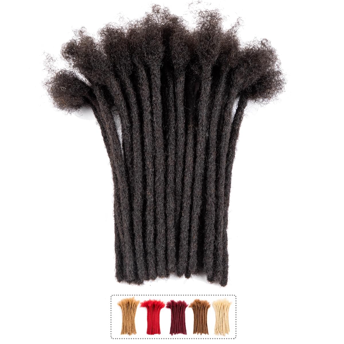Teresa 0.8cm & 0.6cm & 0.4cm & 0.2cm Width 6-18 Inch 10, 20, 40, 70, 100 strands 100% Human Hair Dreadlock Extensions Men/Women,Full Handmade Permanent Human Loc Extensions Bundles(0.8cm,6 Inch)