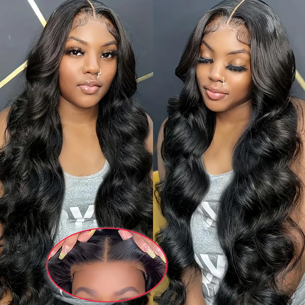 28 Inch 13x6 Lace Front Wigs Human Hair Pre Plucked Body Wave HD Lace Front Wigs Human Hair 180% Density Frontal Glueless Wigs Human Hair with Baby Hair