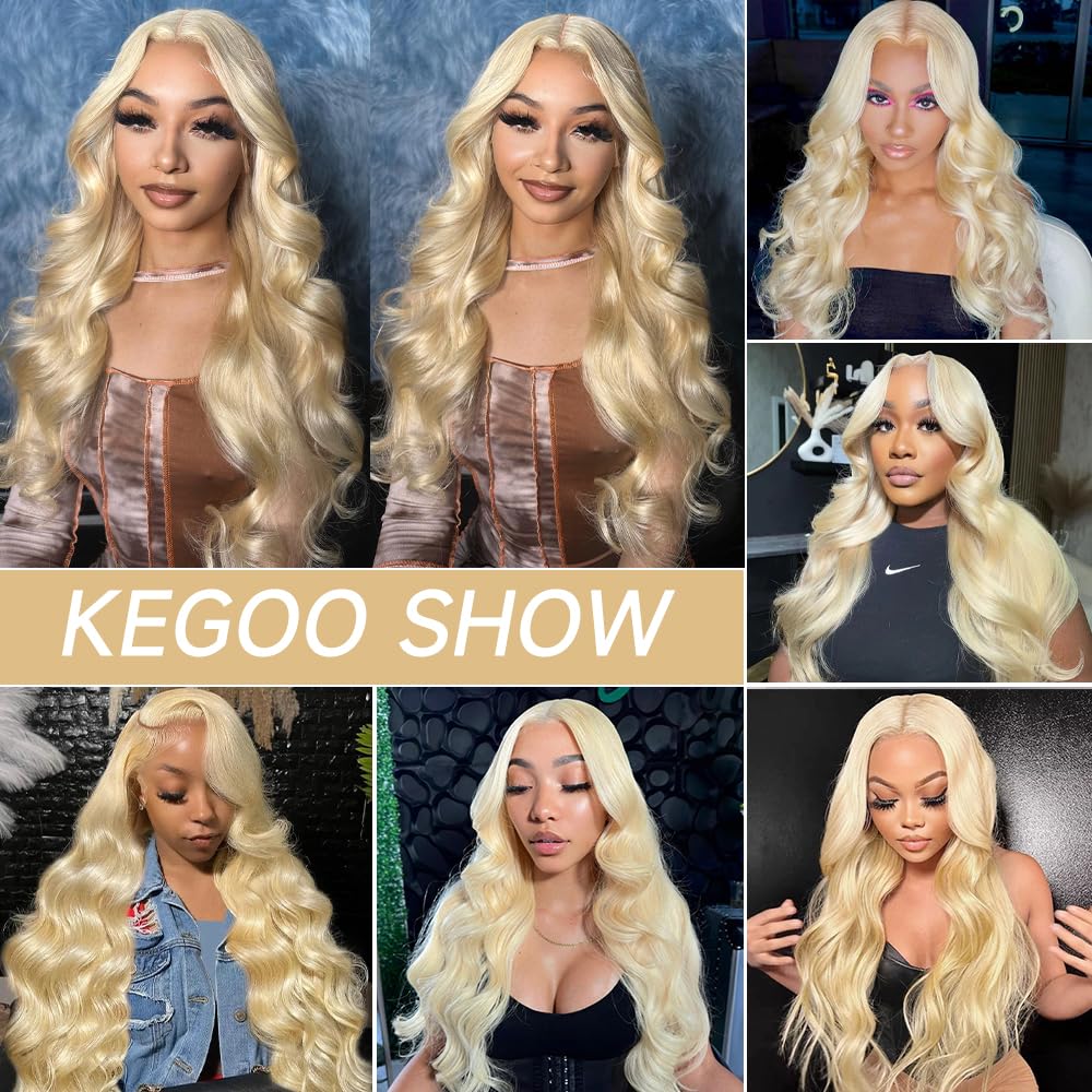 613 13x6 Lace Front Wig Human Hair 28 Inch Blonde Wig Human Hair 200% Density Body Wave HD Blonde Lace Front Wigs Human Hair Pre Plucked 613 Lace Front Wig Human Hair