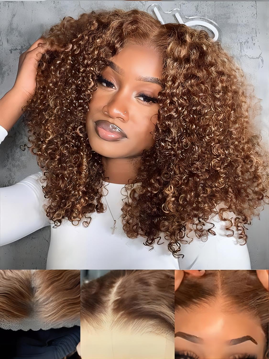 ISEE Wear and Go Glueless Wig Afro Kinky Curly Lace Front Wigs Human Hair 6x4 HD Lace Afro Curly Wigs for Women Lace Pre Cut Glueless Wigs Human Hair Pre Plucked 20 Inch