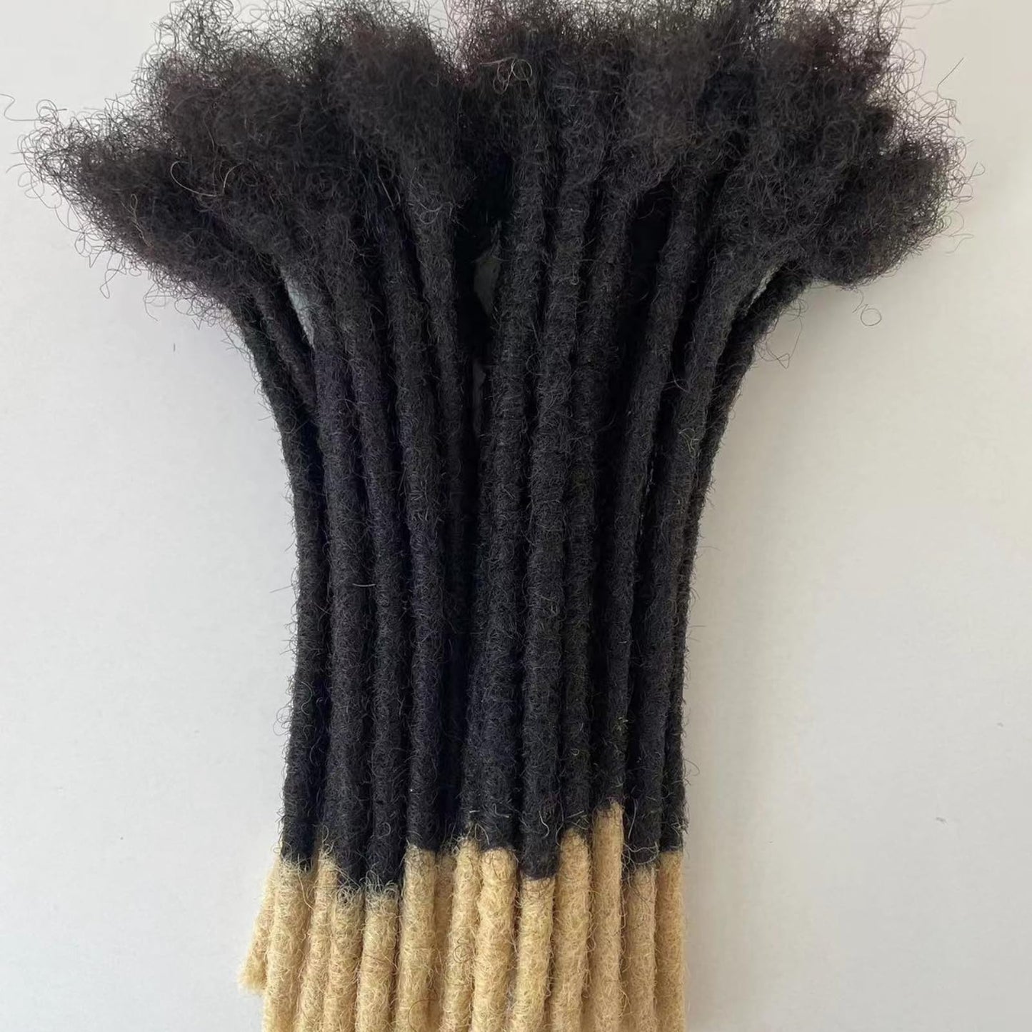 Dreadlock Extension Human Hair 8inch 0.8cm Width 100% Permanent Huamn Hair Loc Extension Can Be Dyed Bleached Curled Handmade Loc Extension for Men Women (30 Strands Natual Black)