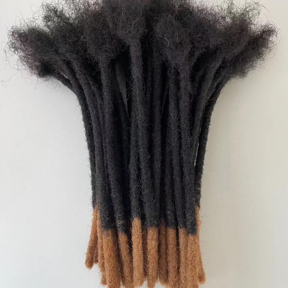 Dreadlock Extension Human Hair 8inch 0.8cm Width 100% Permanent Huamn Hair Loc Extension Can Be Dyed Bleached Curled Handmade Loc Extension for Men Women (30 Strands Natual Black)