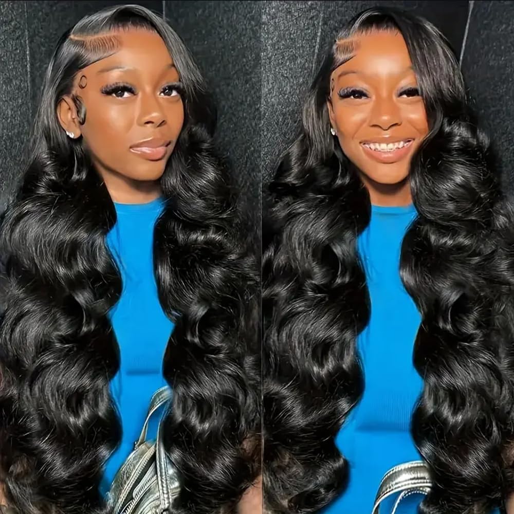 28 Inch 13x6 Lace Front Wigs Human Hair Pre Plucked Body Wave HD Lace Front Wigs Human Hair 180% Density Frontal Glueless Wigs Human Hair with Baby Hair