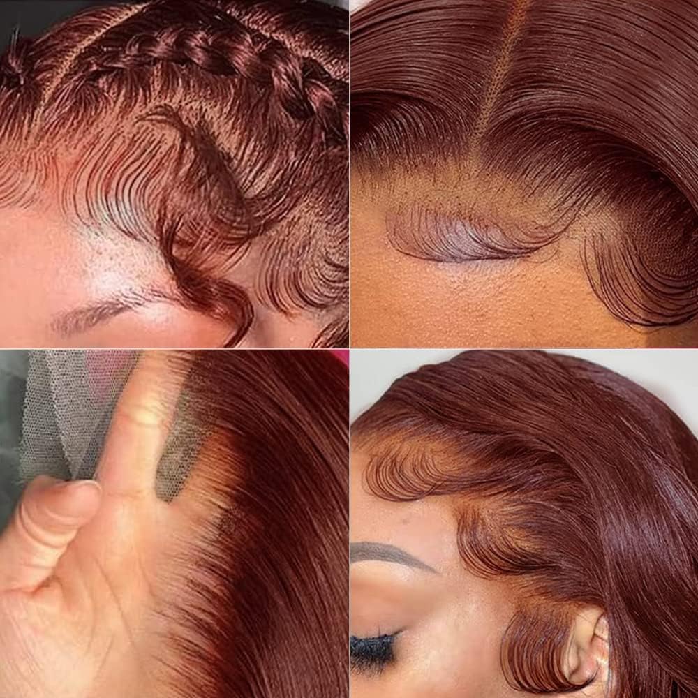 Ombre Highlight Lace Front Wig Human Hair 13x4 Glueless Transparent HD Lace Frontal Wigs Pre Plucked With Baby Hair Straight Brazilian Blonde 4/27 Human Hair Wigs 180% Density for Black Women 22 Inch