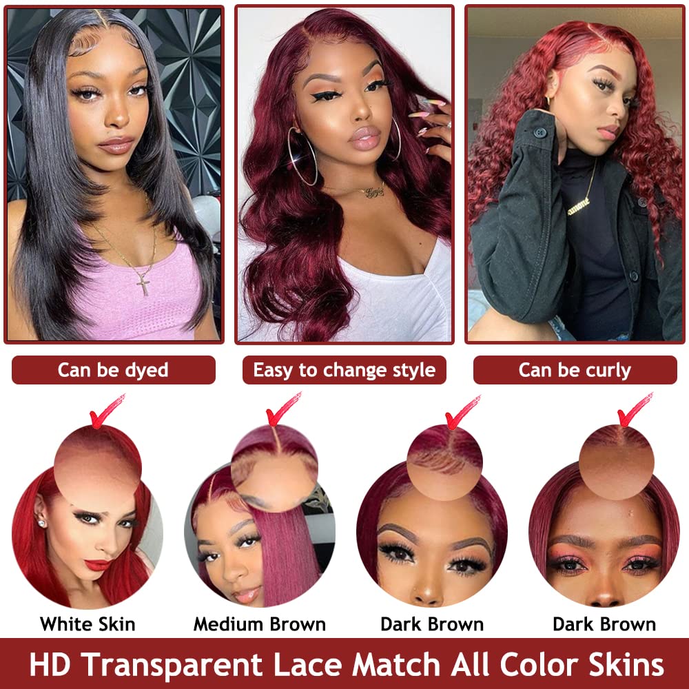 Bob Wig Human Hair 13x6 Lace Front Wigs Human Hair 180 Density Straight Frontal Wigs Human Hair HD Lace Wig Short Bob Wigs for Black Women Human Hair Glueless Wigs Pre Plucked Blunt Cut Wig 12 Inch