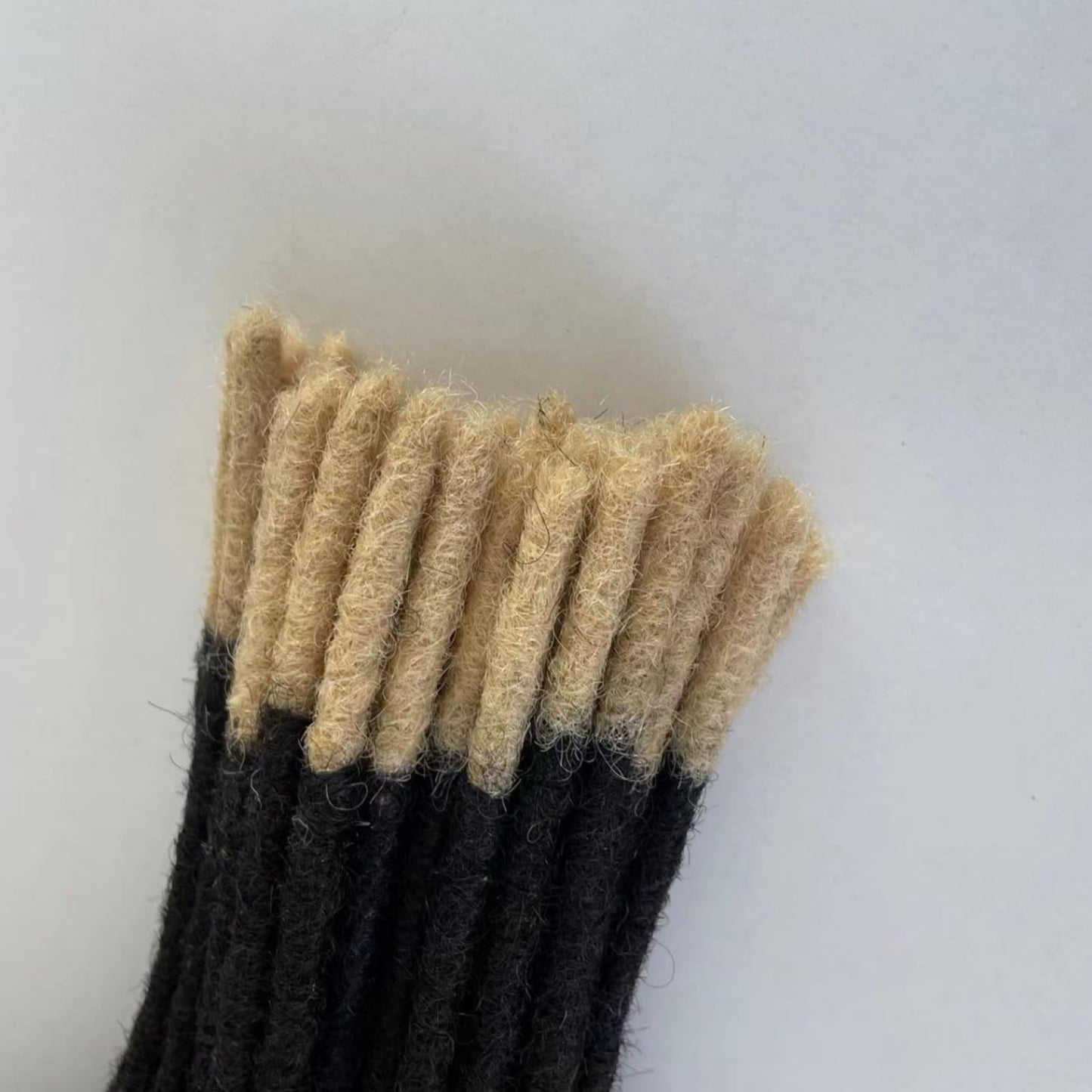 Dreadlock Extension Human Hair 8inch 0.8cm Width 100% Permanent Huamn Hair Loc Extension Can Be Dyed Bleached Curled Handmade Loc Extension for Men Women (30 Strands Natual Black)