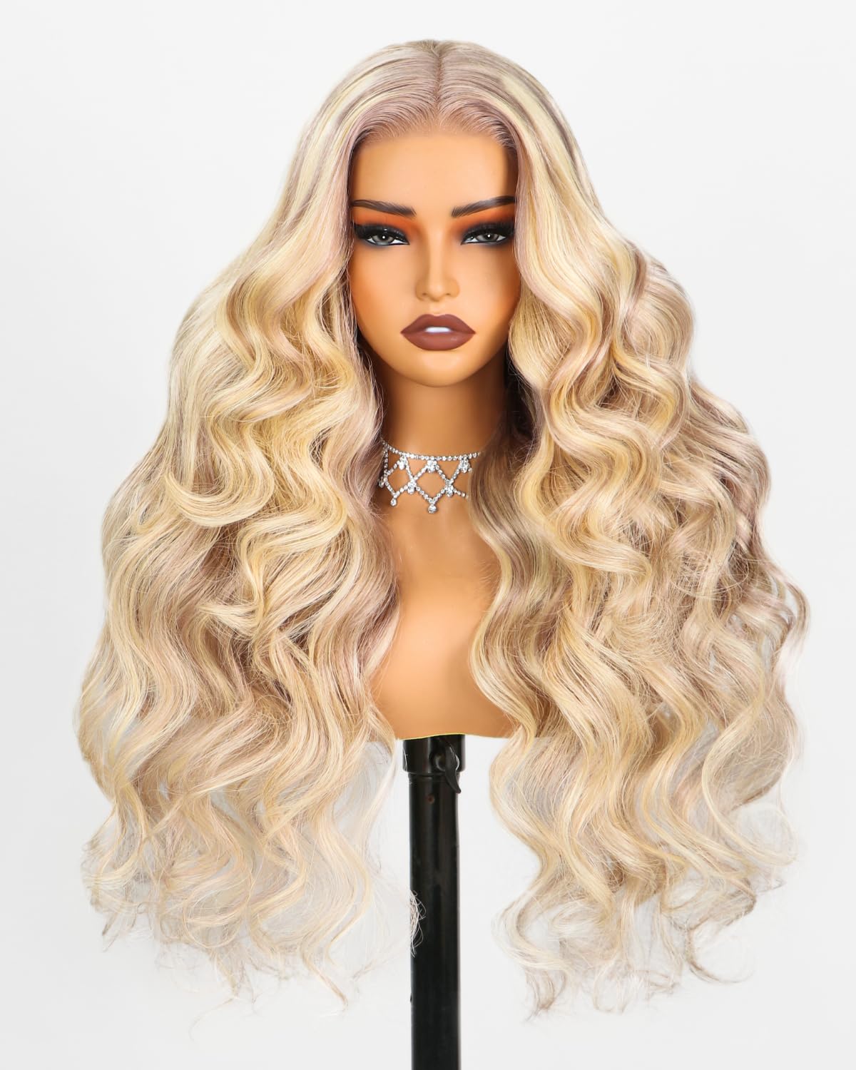 Arabella 613 Lace Front Wig Human Hair 300g-315g 13x4 Blonde Lace Front Wigs Human Hair 210% Density Body Wave 613 Frontal Wig Pre Plucked With Baby Hair (30inch, 613 13X4 body wave wig)