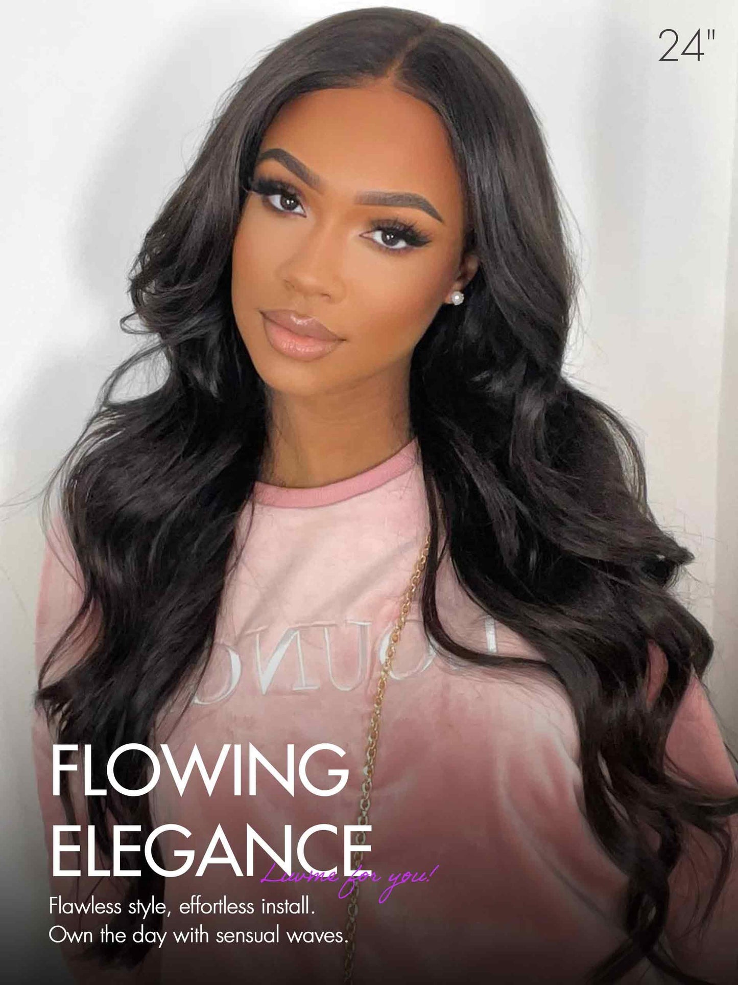 LUVME HAIR 5X5 Loose Body Wave Glueless Human Hair Wig Pre Cut Lace Front Wig Pre Plucked Ready to Go Black Wig For Women (16 Inch & Precut Lace)