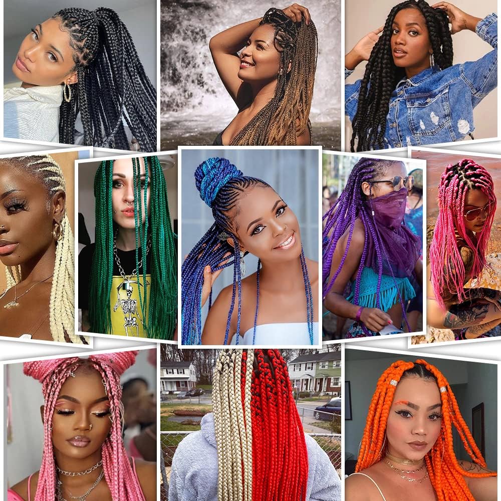 Braiding Hair Pre Stretched 24 Inch 8 Packs Ombre Braiding Hair Professional Soft Braiding Hair Yaki Texture, No Itch, Hot Water Setting Hair Extensions for Braids (24in,1B/30)