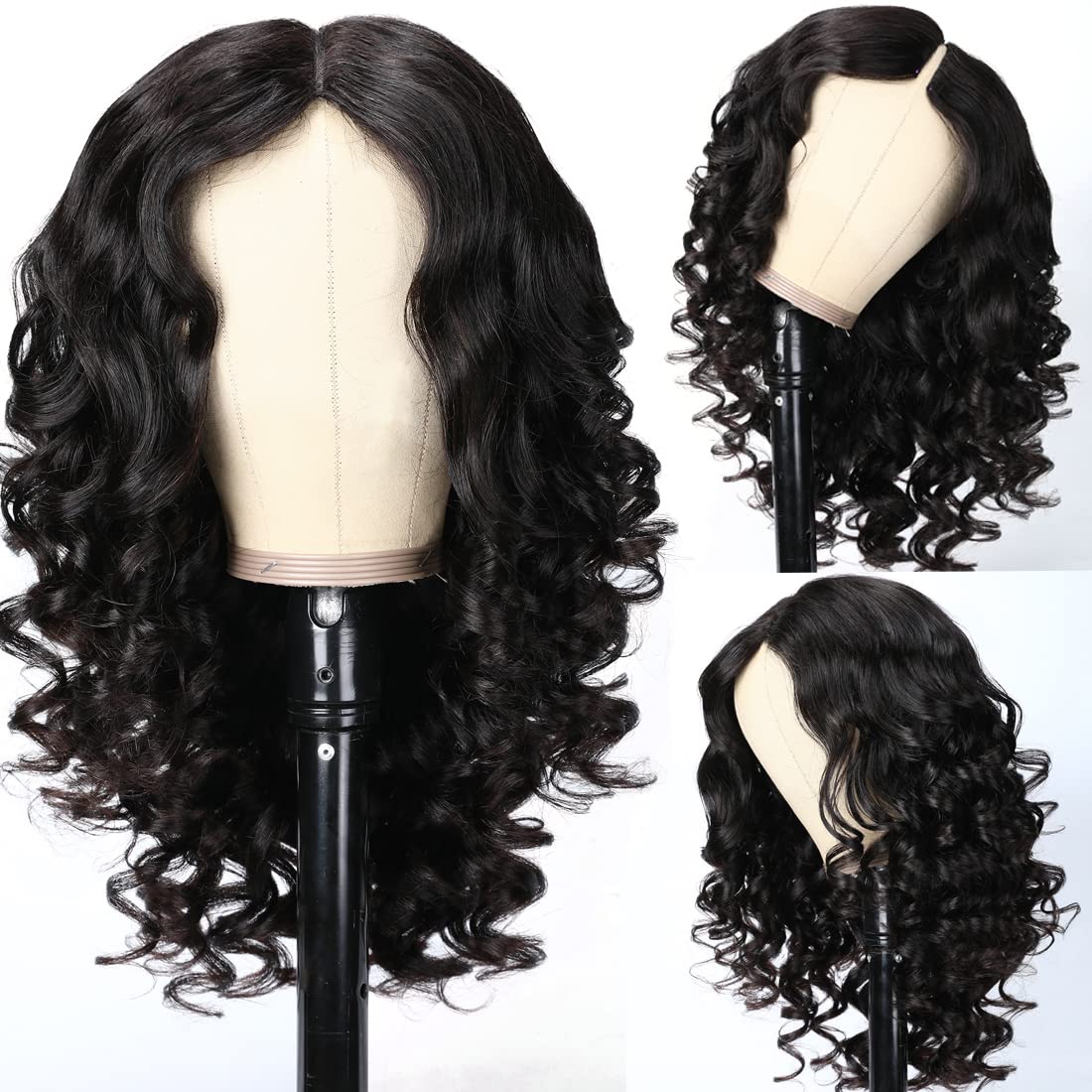 UNICE V Part Wigs Human Hair Body Wave Upgrade Glueless Human Hair V-Part Clip in Wigs No Leave Out, No Glue, No Sew-in, Beginner Friendly 18 inch
