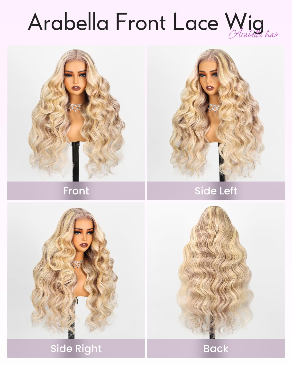 Arabella 613 Lace Front Wig Human Hair 300g-315g 13x4 Blonde Lace Front Wigs Human Hair 210% Density Body Wave 613 Frontal Wig Pre Plucked With Baby Hair (30inch, 613 13X4 body wave wig)
