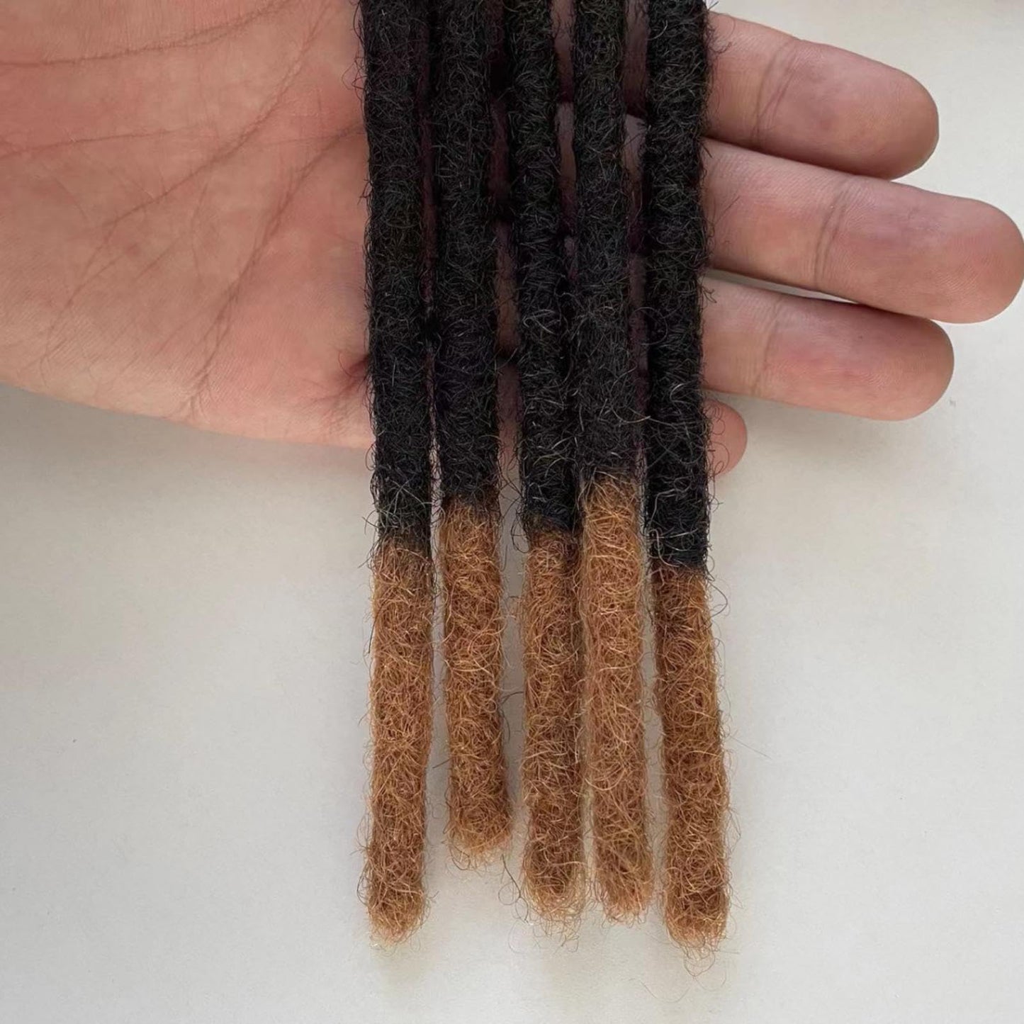 Dreadlock Extension Human Hair 8inch 0.8cm Width 100% Permanent Huamn Hair Loc Extension Can Be Dyed Bleached Curled Handmade Loc Extension for Men Women (30 Strands Natual Black)