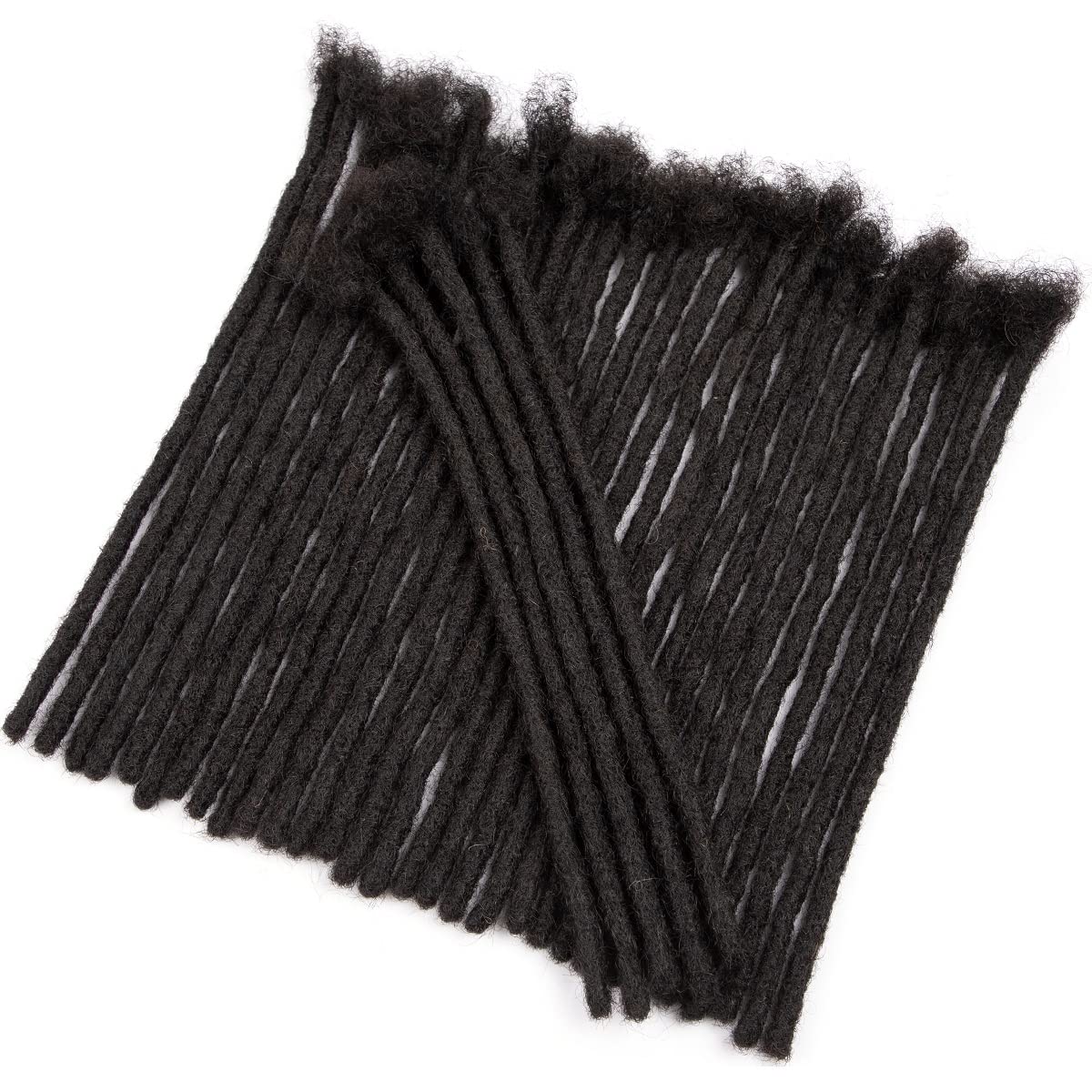 Teresa 0.8cm & 0.6cm & 0.4cm & 0.2cm Width 6-18 Inch 10, 20, 40, 70, 100 strands 100% Human Hair Dreadlock Extensions Men/Women,Full Handmade Permanent Human Loc Extensions Bundles(0.8cm,6 Inch)
