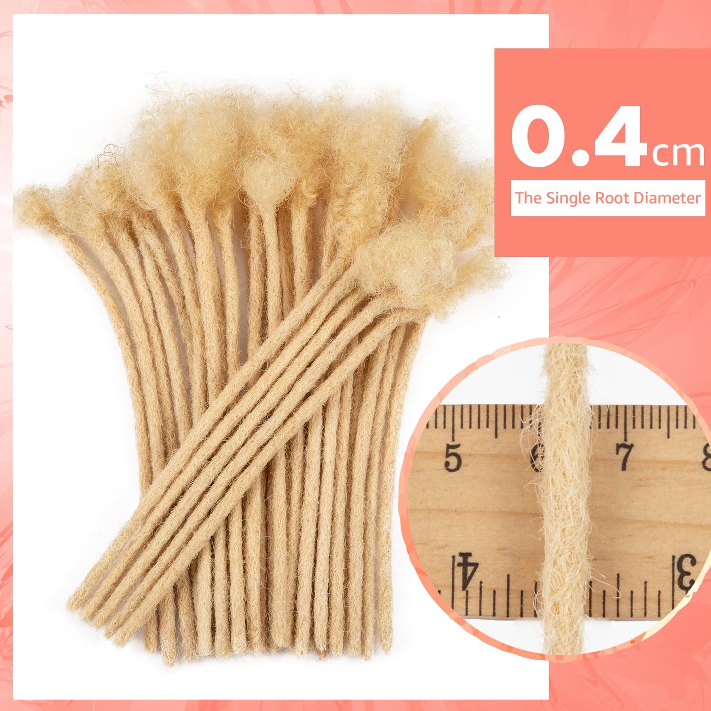 Teresa 0.8cm & 0.6cm & 0.4cm & 0.2cm Width 6-18 Inch 10, 20, 40, 70, 100 strands 100% Human Hair Dreadlock Extensions Men/Women,Full Handmade Permanent Human Loc Extensions Bundles(0.8cm,6 Inch)