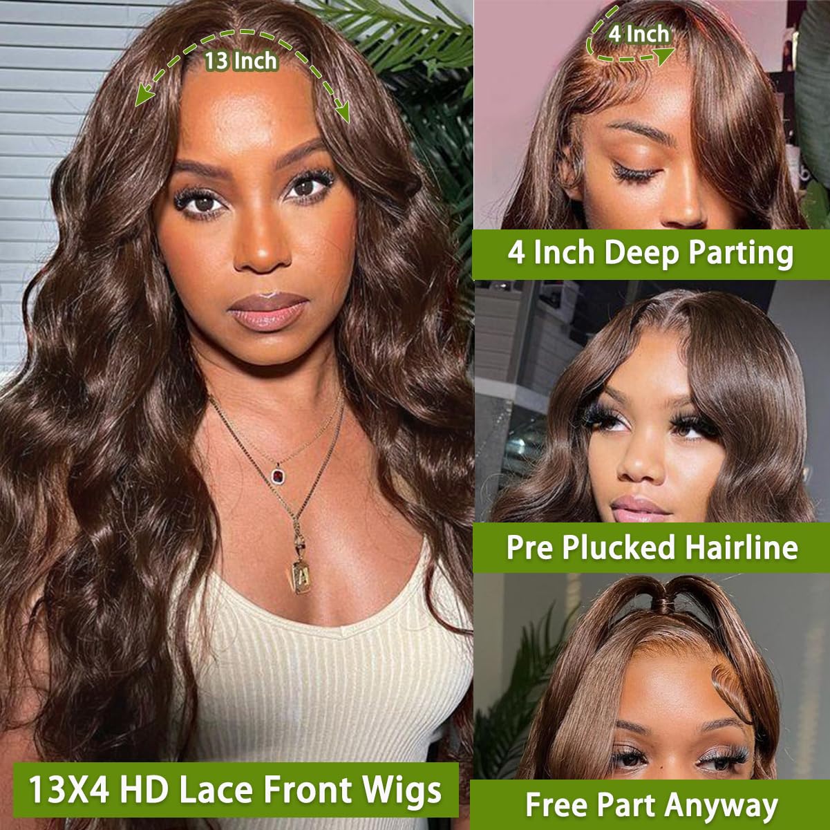 P4/350 Body Wave Lace Front Wigs Human Hair Brown Ginger Colored Wigs 13x4 HD Lace Frontal Highlight Ombre Wig Human Hair 180% Density P4/350 Colored Wigs Human Hair for Black Women 22Inch