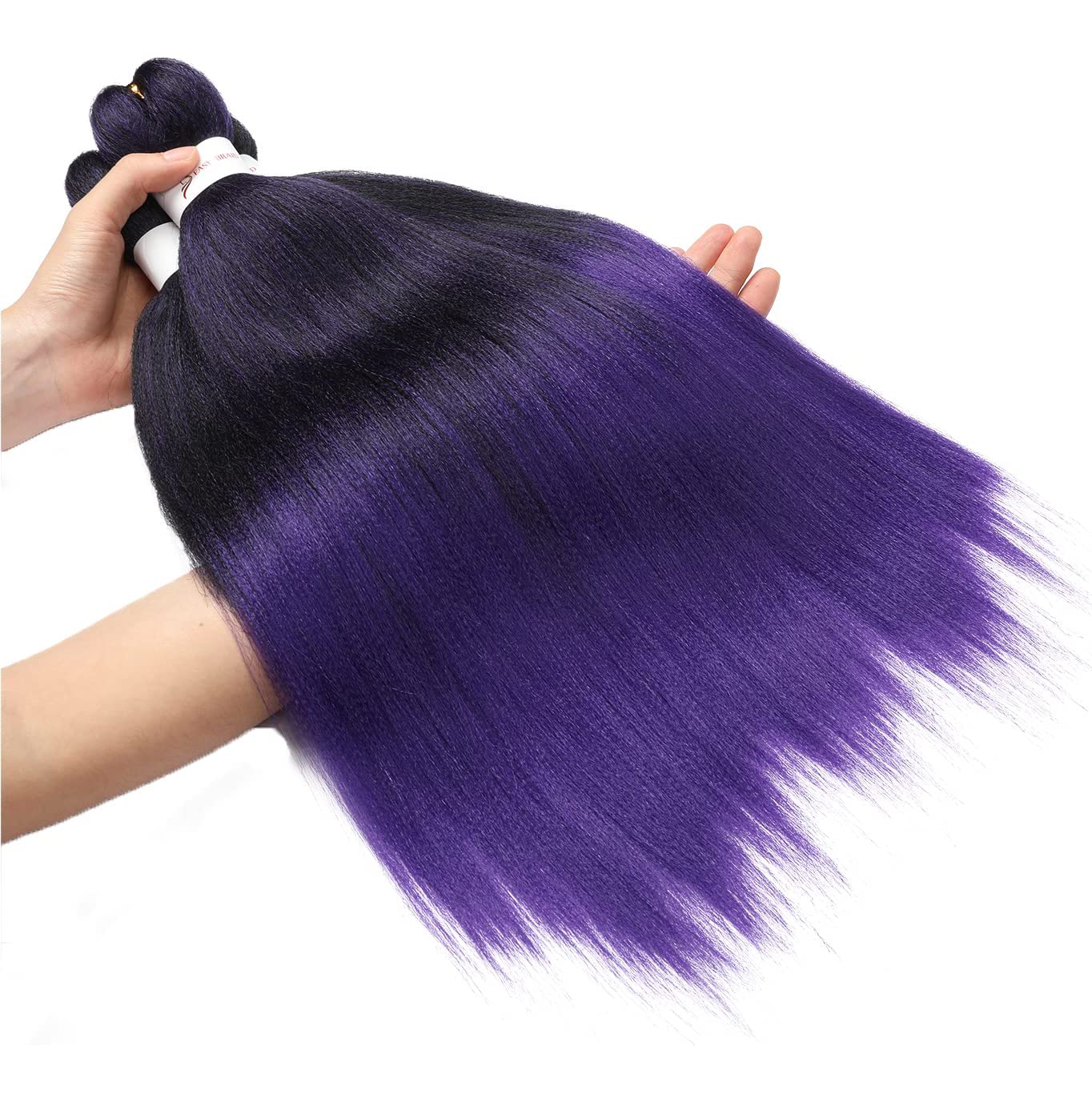 Braiding Hair Pre Stretched 24 Inch 8 Packs Ombre Braiding Hair Professional Soft Braiding Hair Yaki Texture, No Itch, Hot Water Setting Hair Extensions for Braids (24in,1B/30)
