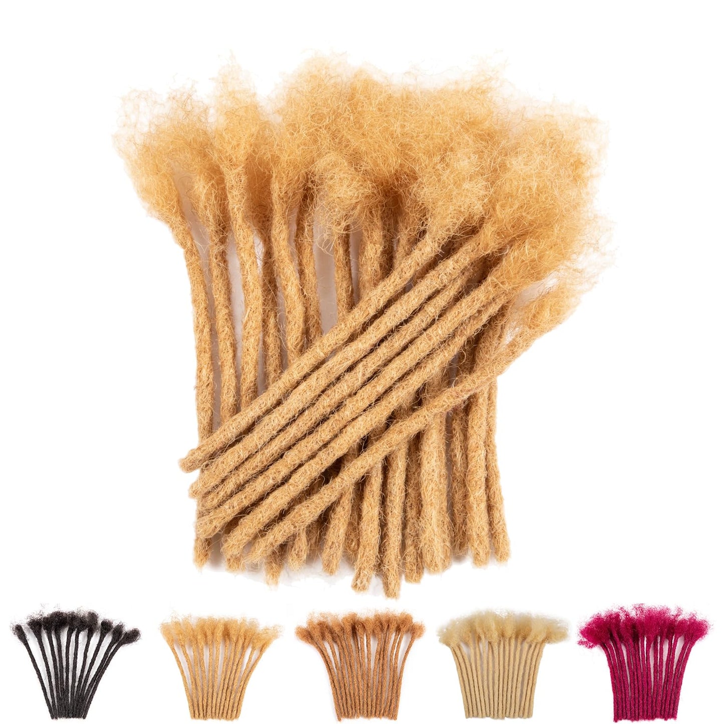 Teresa 0.8cm & 0.6cm & 0.4cm & 0.2cm Width 6-18 Inch 10, 20, 40, 70, 100 strands 100% Human Hair Dreadlock Extensions Men/Women,Full Handmade Permanent Human Loc Extensions Bundles(0.8cm,6 Inch)