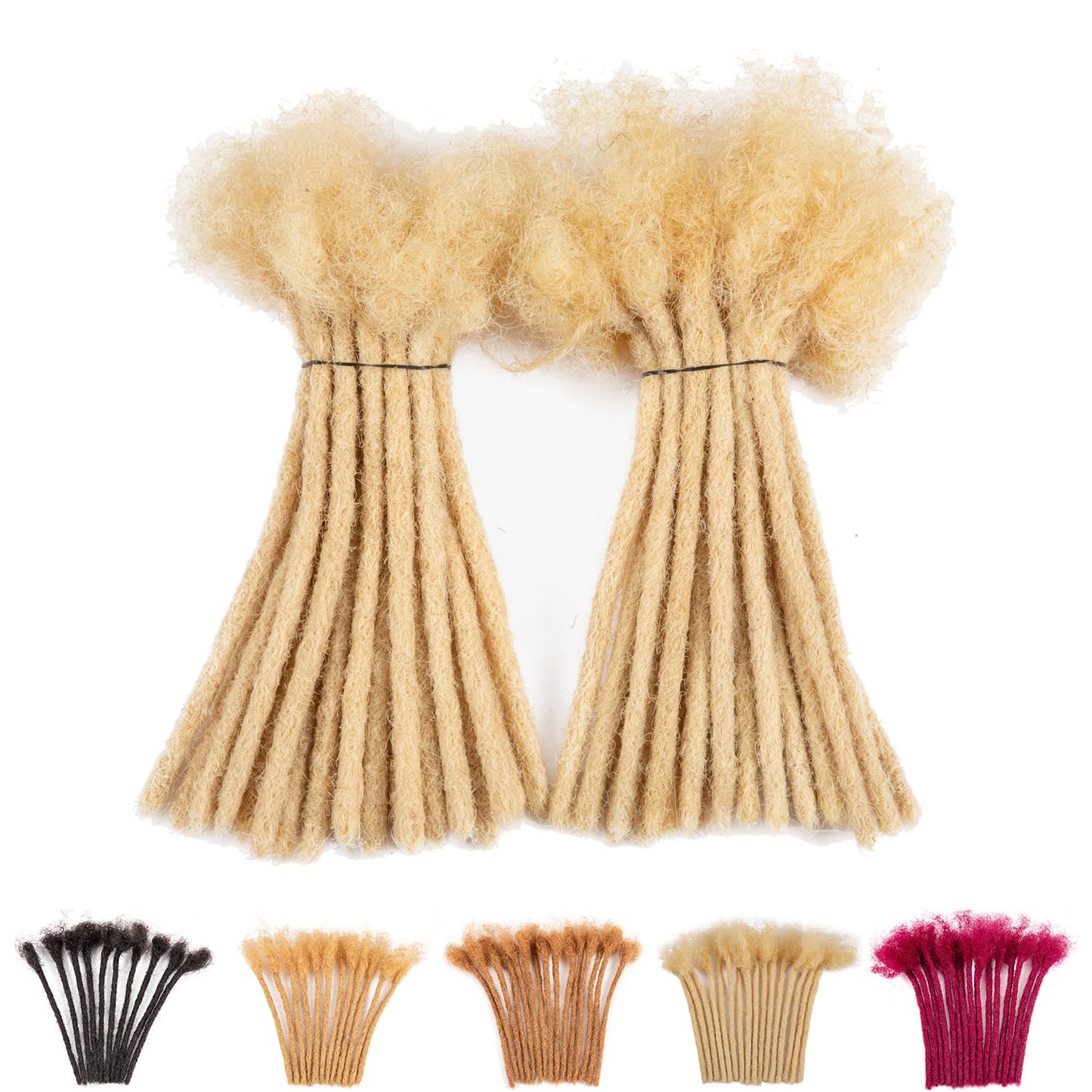 Teresa 0.8cm & 0.6cm & 0.4cm & 0.2cm Width 6-18 Inch 10, 20, 40, 70, 100 strands 100% Human Hair Dreadlock Extensions Men/Women,Full Handmade Permanent Human Loc Extensions Bundles(0.8cm,6 Inch)