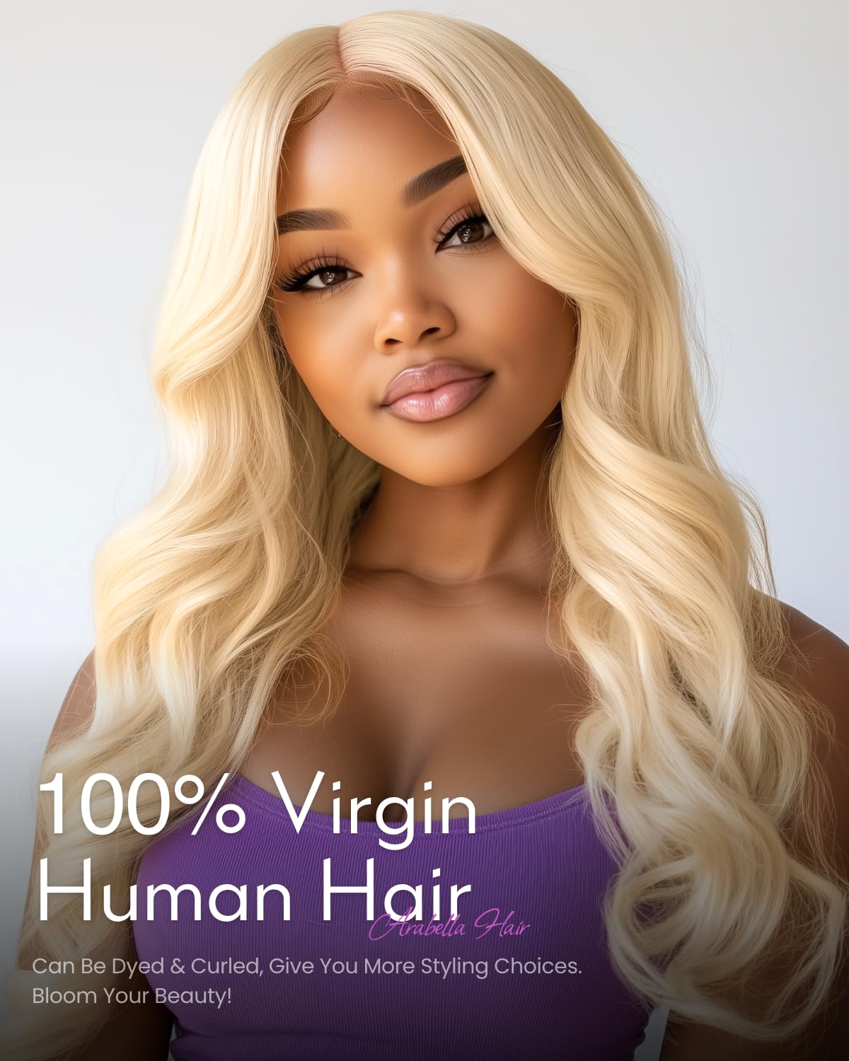 Arabella 613 Lace Front Wig Human Hair 300g-315g 13x4 Blonde Lace Front Wigs Human Hair 210% Density Body Wave 613 Frontal Wig Pre Plucked With Baby Hair (30inch, 613 13X4 body wave wig)