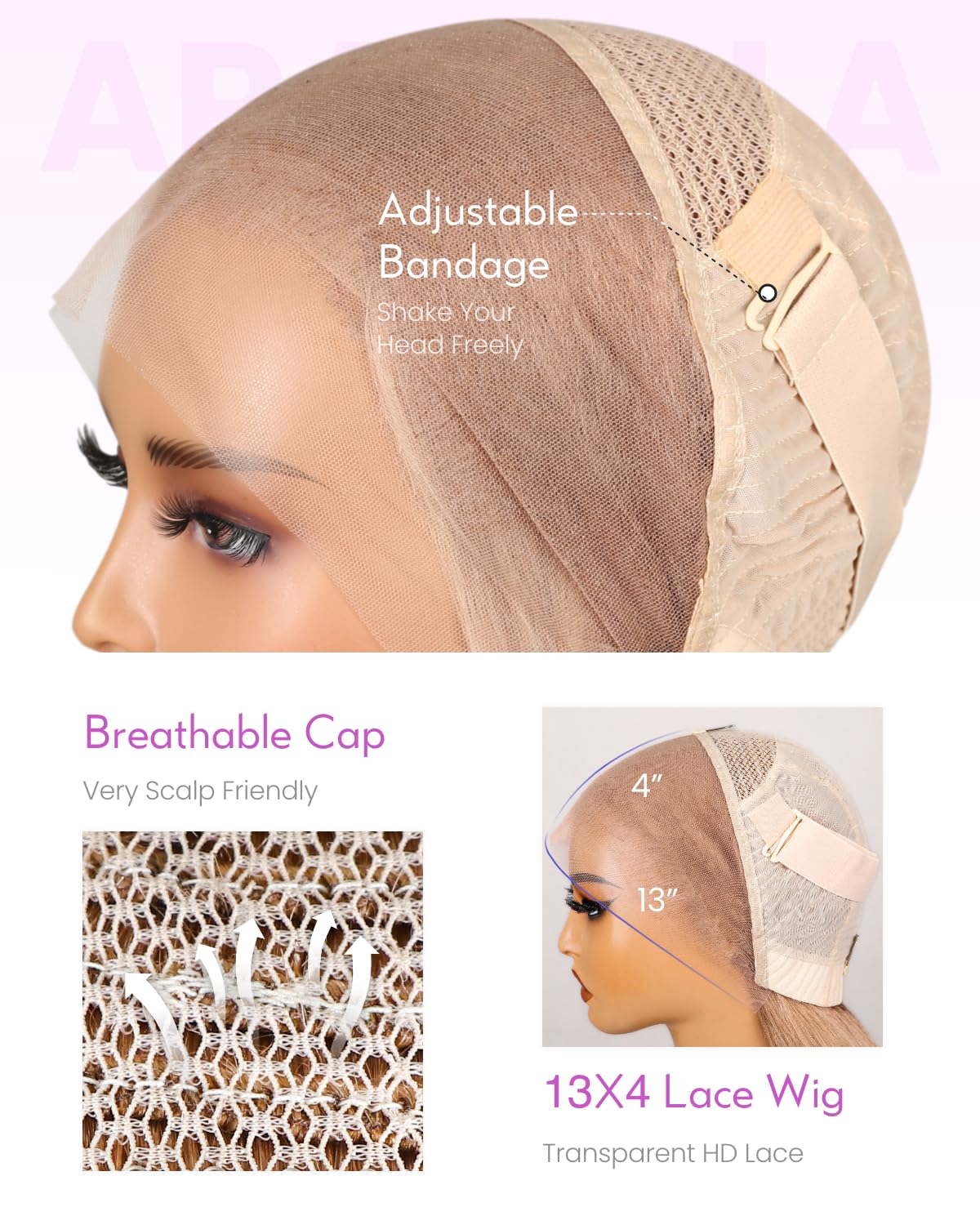 Arabella 613 Lace Front Wig Human Hair 300g-315g 13x4 Blonde Lace Front Wigs Human Hair 210% Density Body Wave 613 Frontal Wig Pre Plucked With Baby Hair (30inch, 613 13X4 body wave wig)
