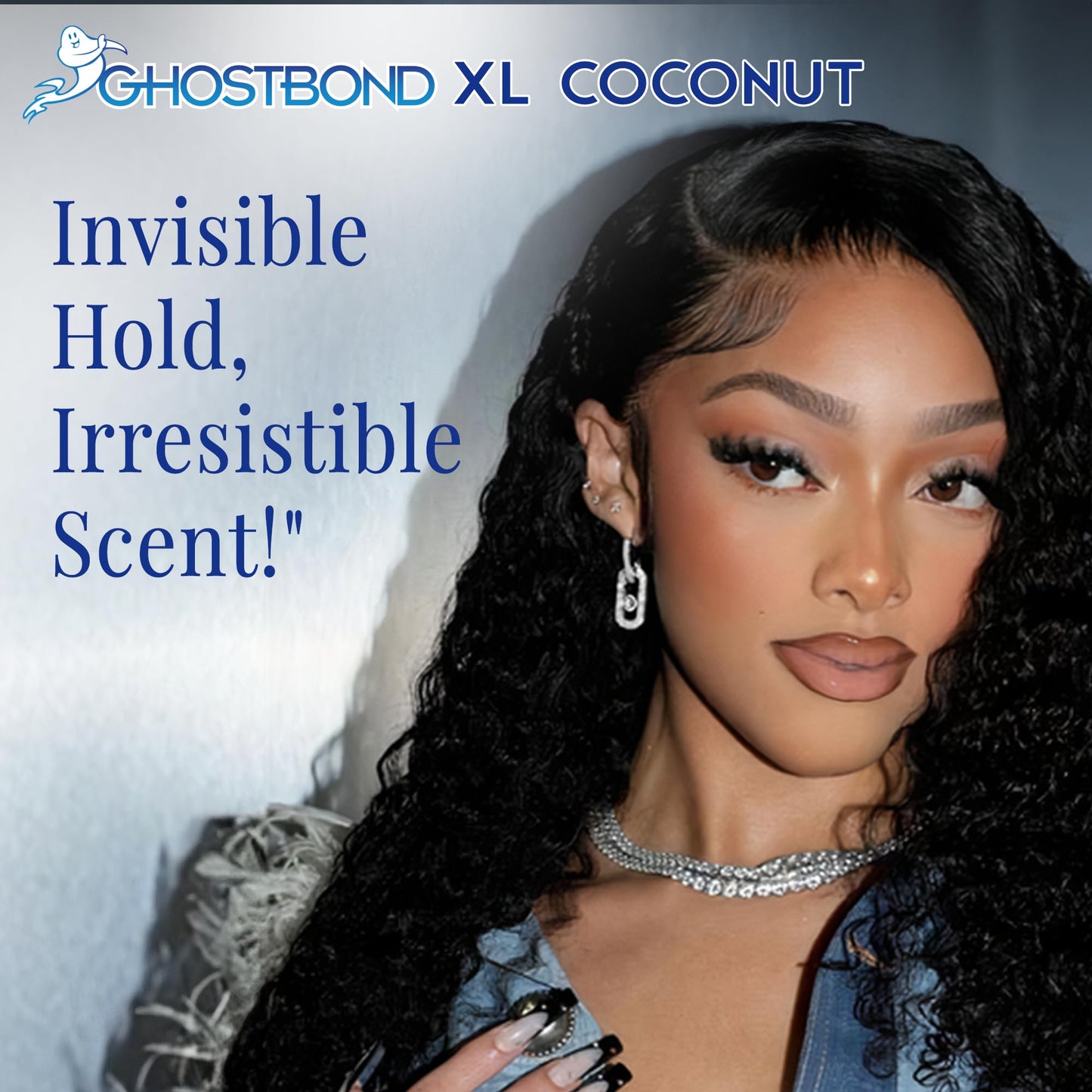 GHOSTBOND XL Hair Replacement Adhesive - 1.3oz - Invisible Bonding Wig Glue: Extra Moisture Control - Water & Oil-Resistant, Light Hold for Poly and Lace Hairpiece, Wig, Toupee Systems, (Peach)